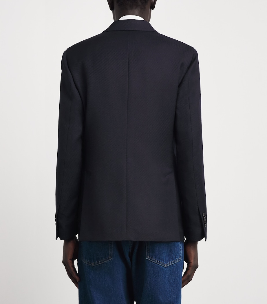 Lardini Mens Wool Double-Breasted Blazer Navy Image 5