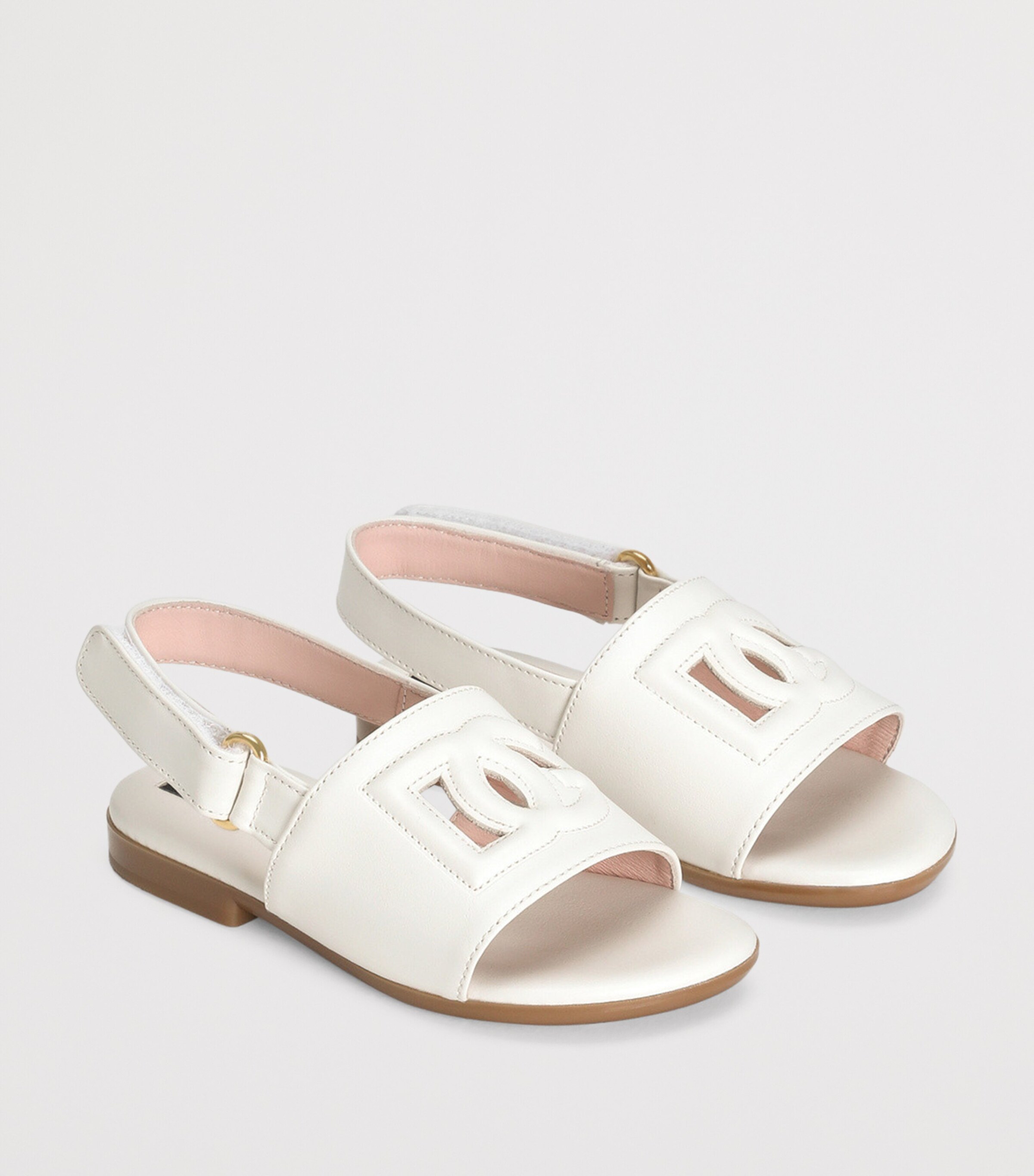Leather Cut-Out Logo Sandals 8S936-MILK Image 4