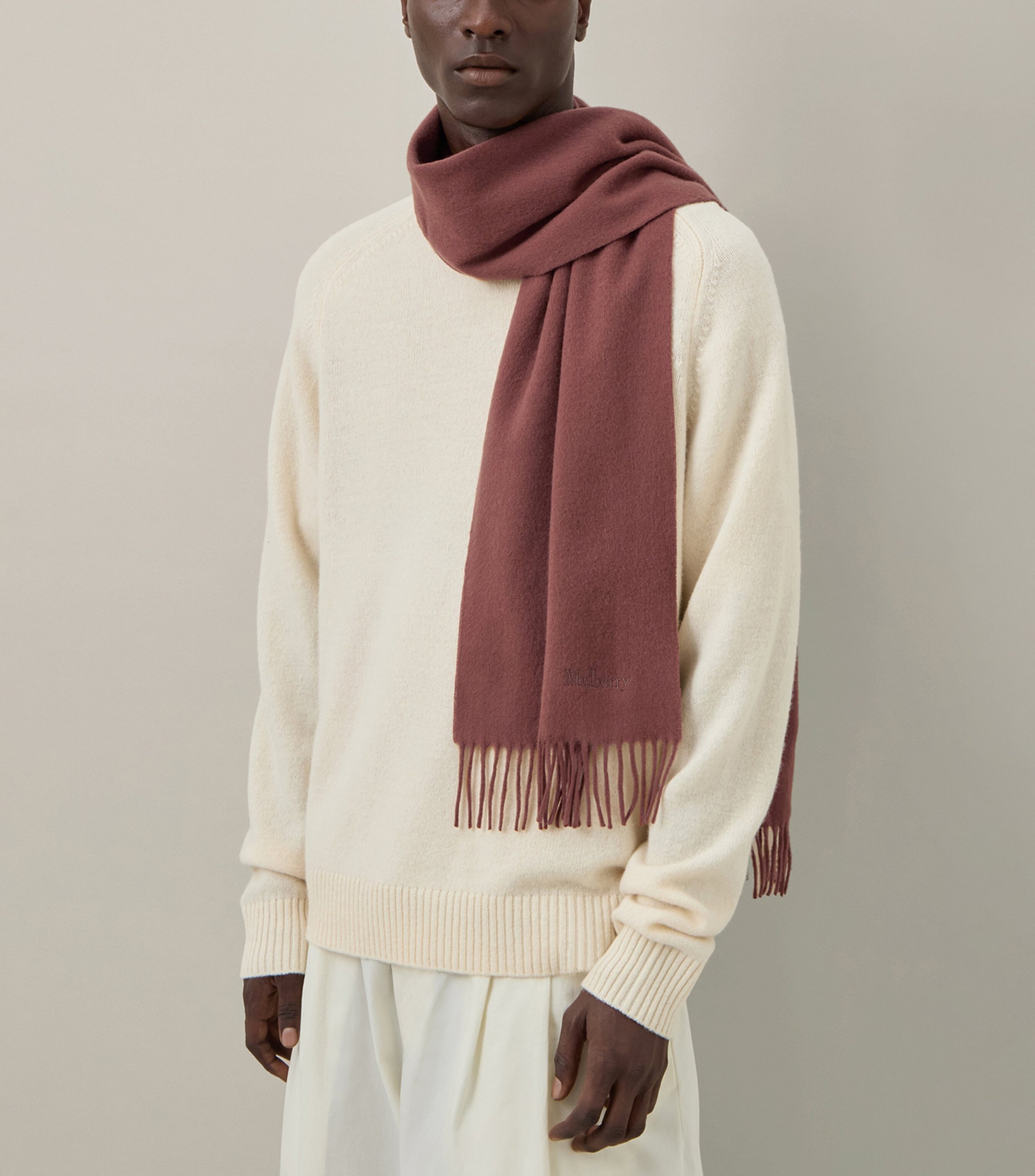 Mulberry Small Merino Wool Scarf Bright Oak Image 2