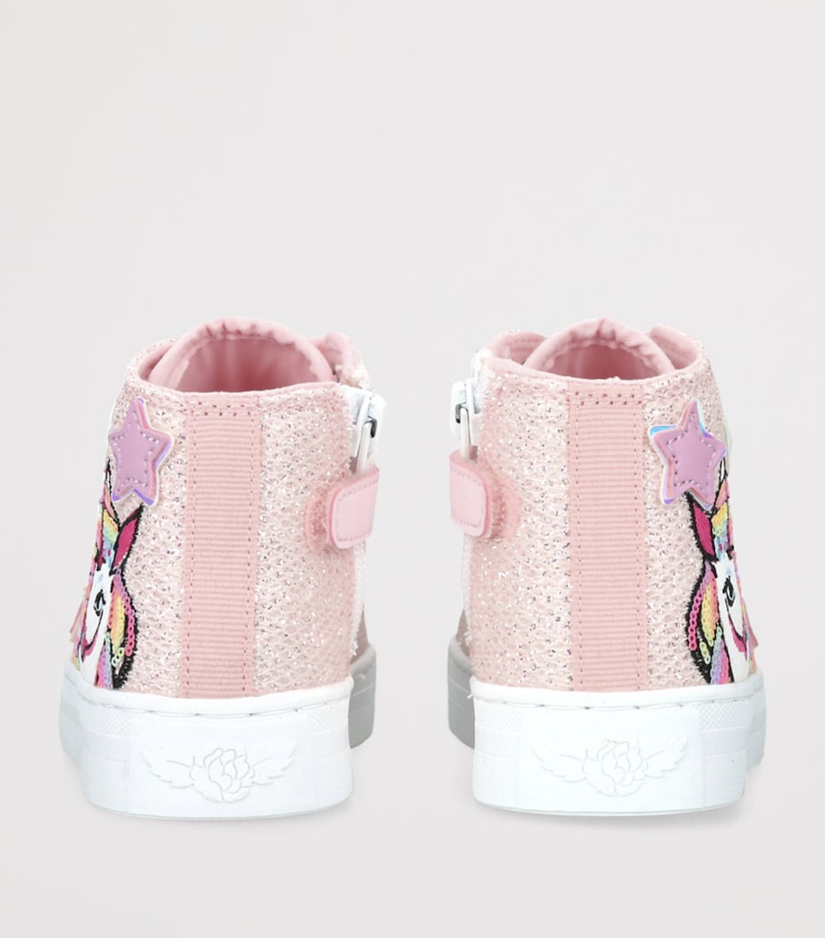 Unicorn Rainbow High-Top Sneakers PINK Image 2