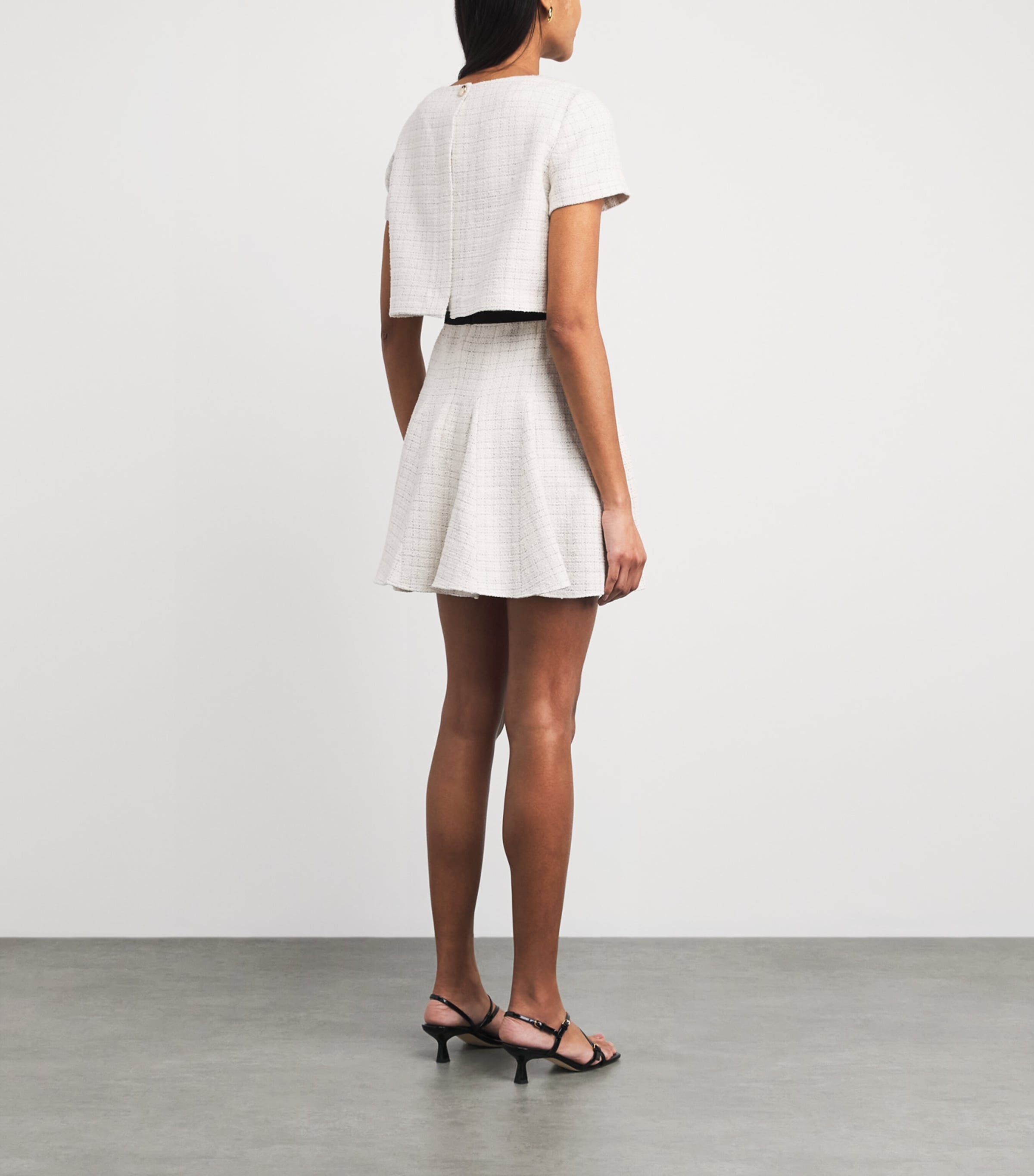 Maje Womens Tweed Mini Dress Ecru Image 4