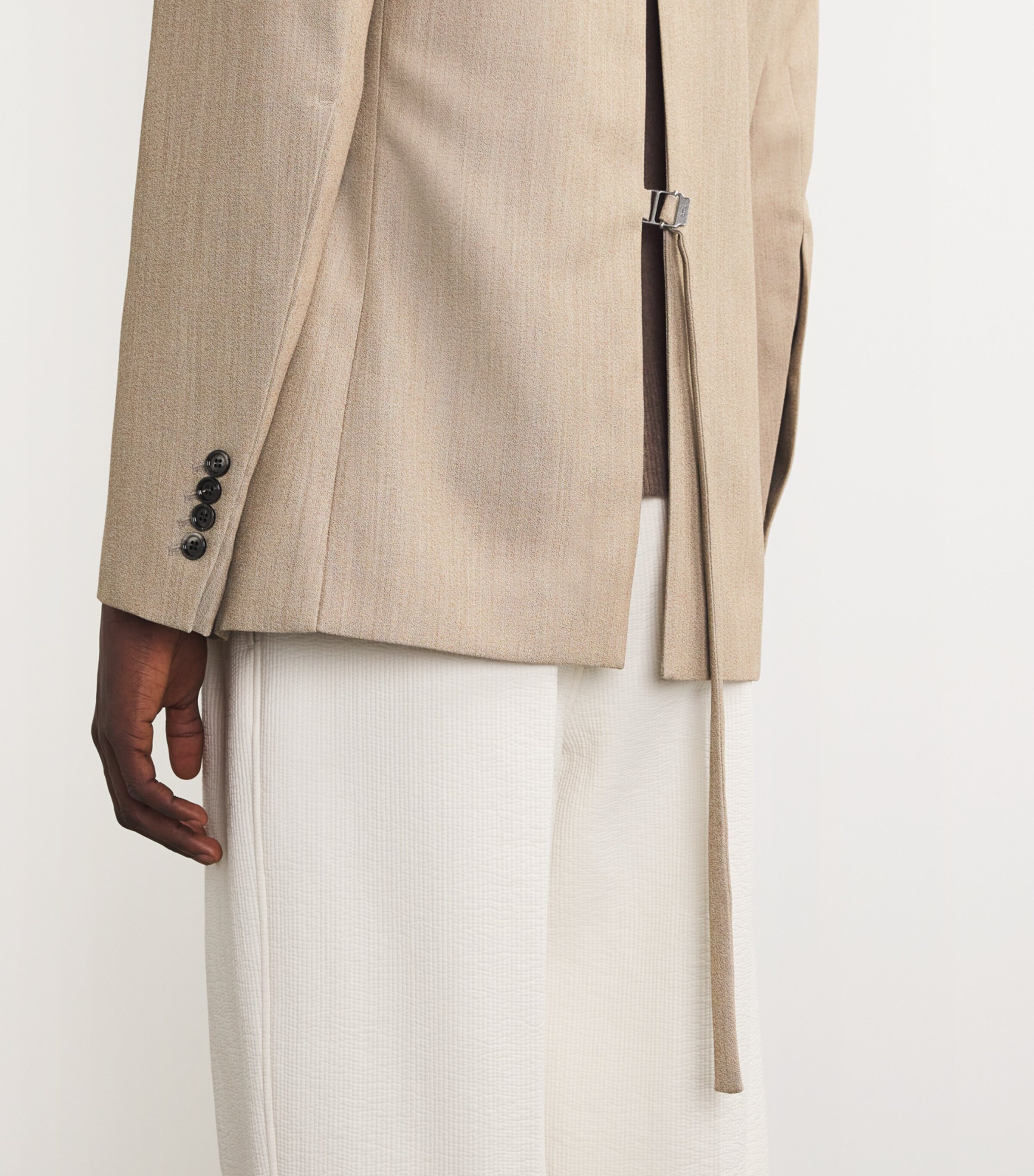 Virgin Wool Slit Back Blazer GINGEMBRE/725 Image 6