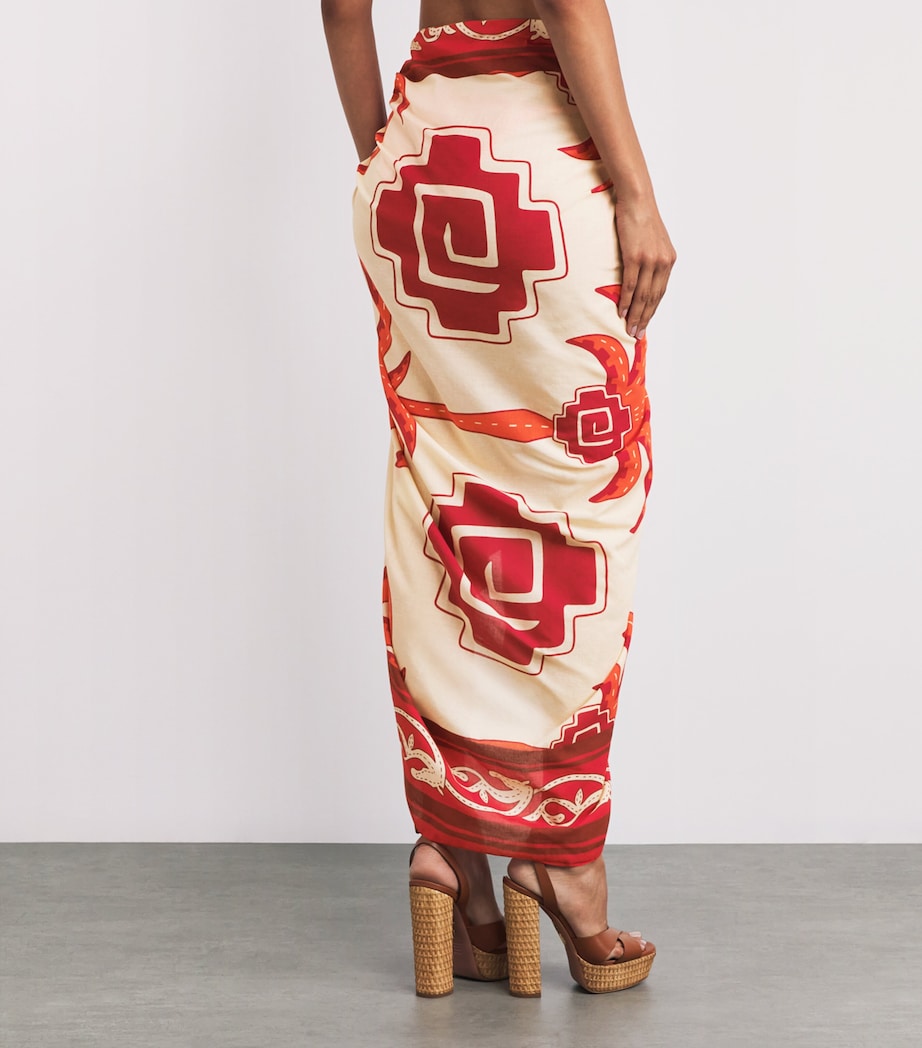 Cotton Palm Pareo MEXIC RED/ECRU/WINE Image 4