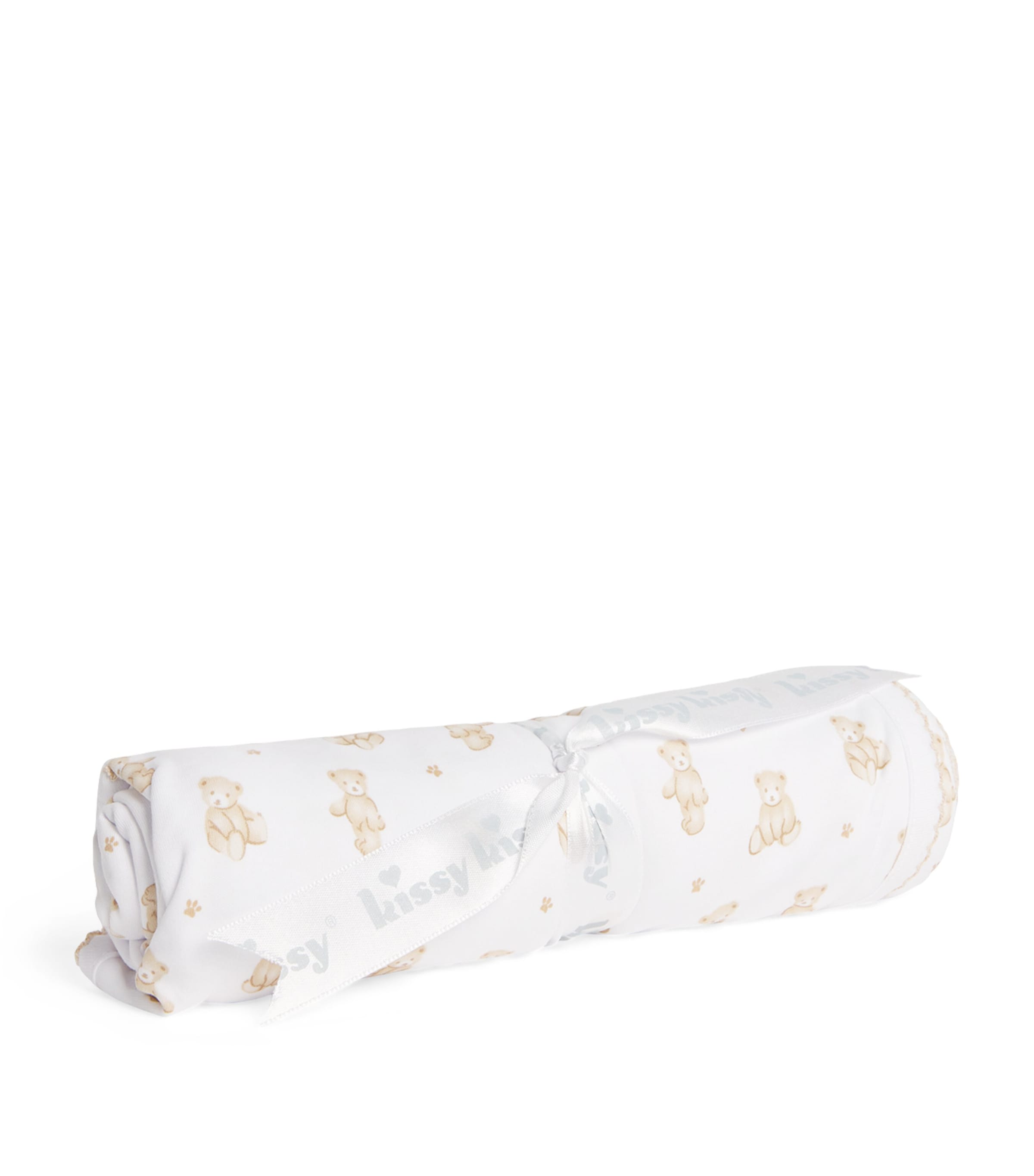 Kissy Kissy Pima Cotton Teddy Bear Time Blanket In Multi