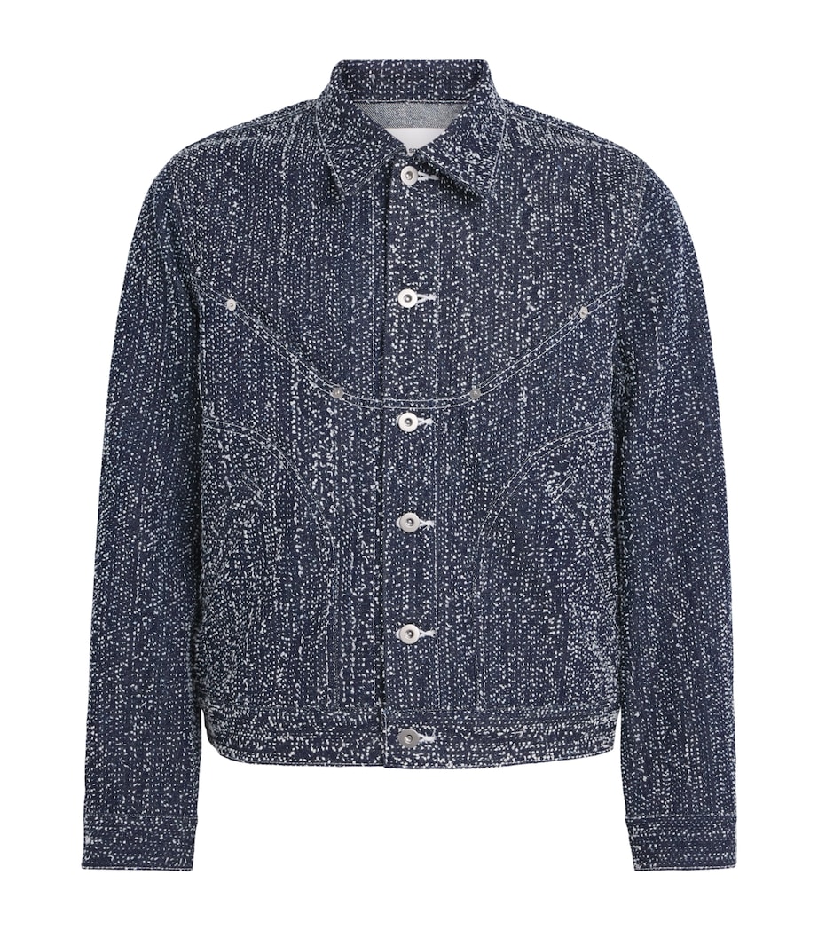 Sage Nation Mens Speckled Jiji Denim Jacket Snow Nep Image 1