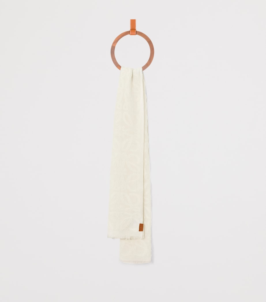 Wool-Silk Anagram Scarf WHITE Image 2