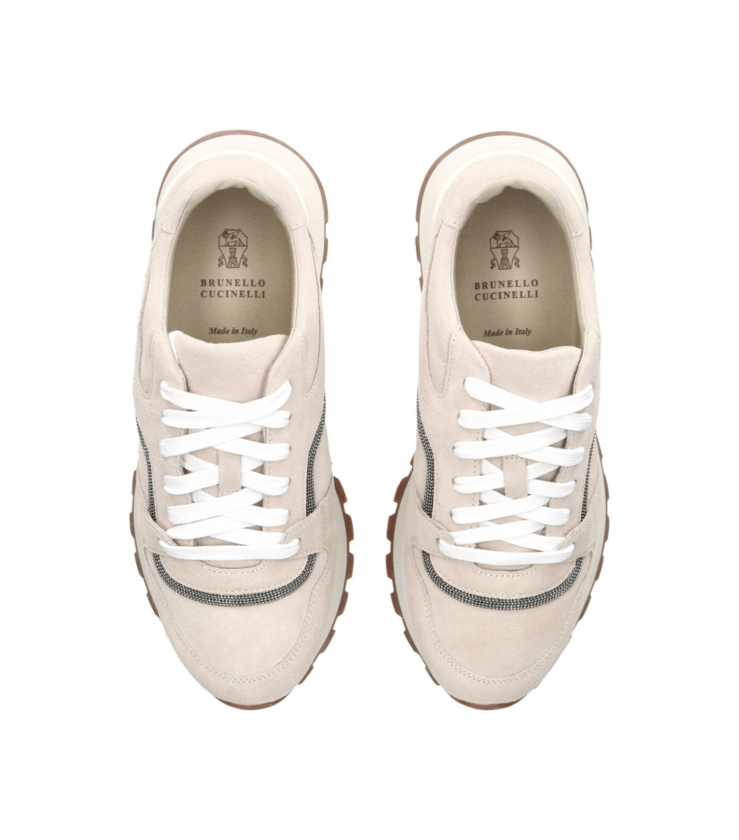 Brunello Cucinelli Suede Running Sneakers Beige Image 4