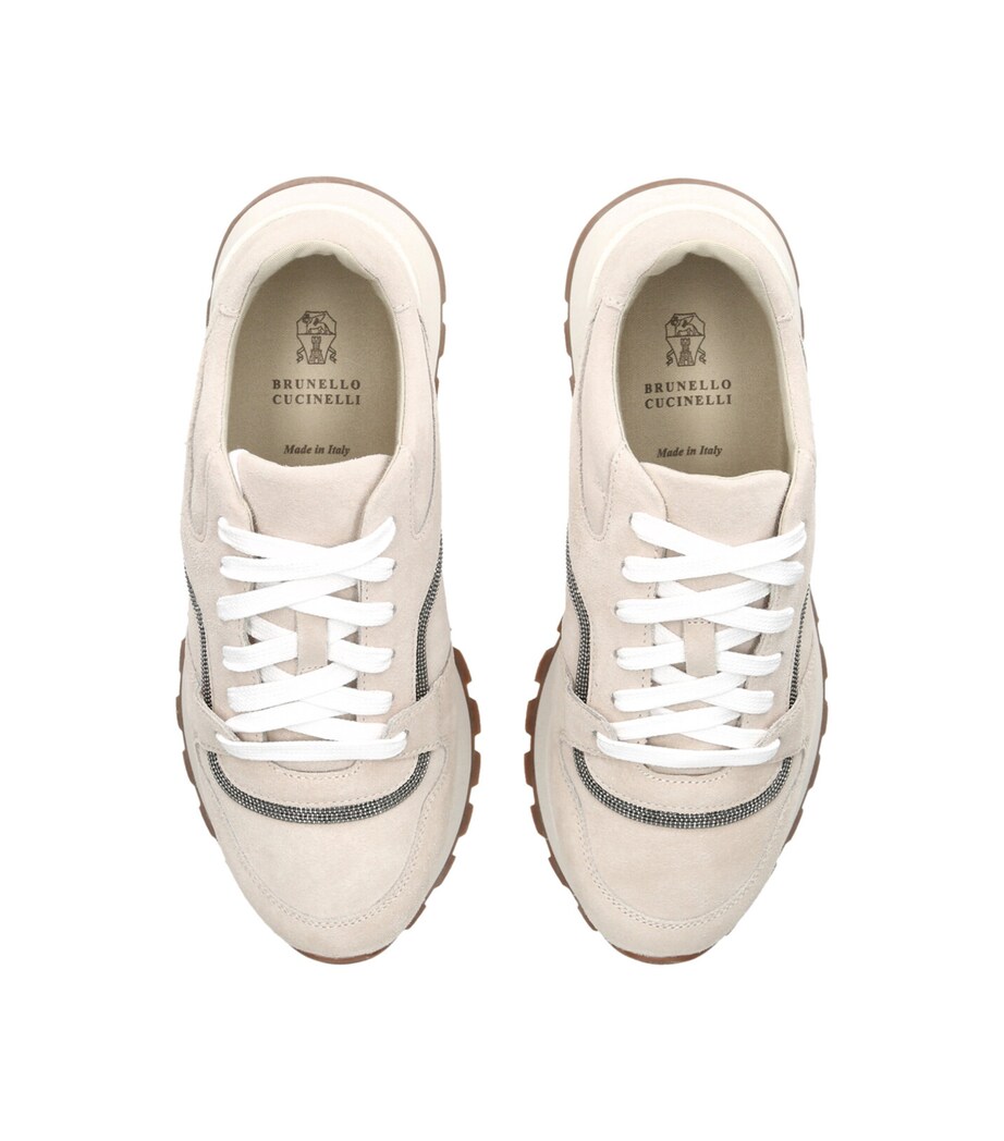 Brunello Cucinelli Suede Running Sneakers Beige Image 4