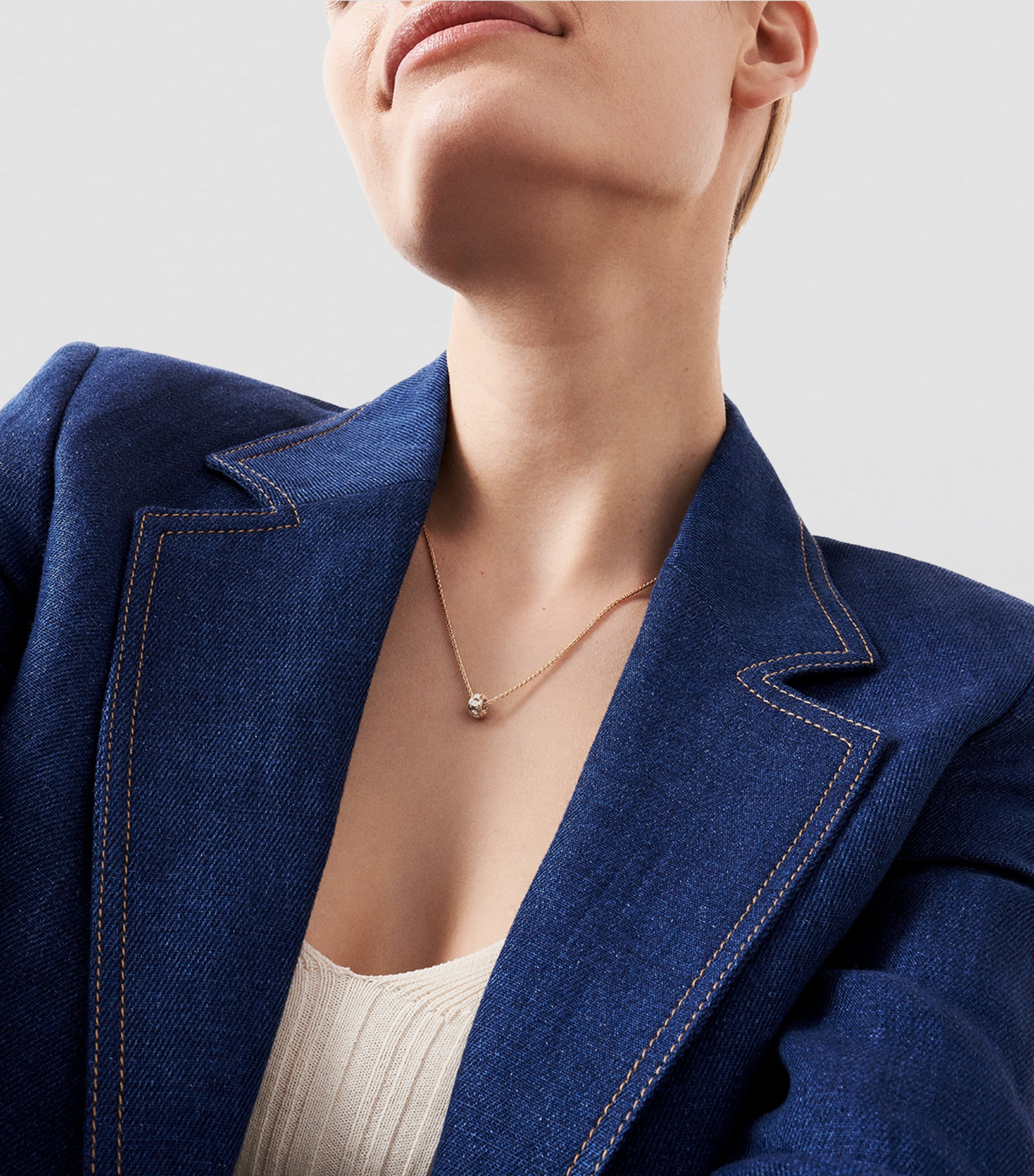 Rose Gold and Diamond Possession Pendant Necklace PINK GOLD Image 2