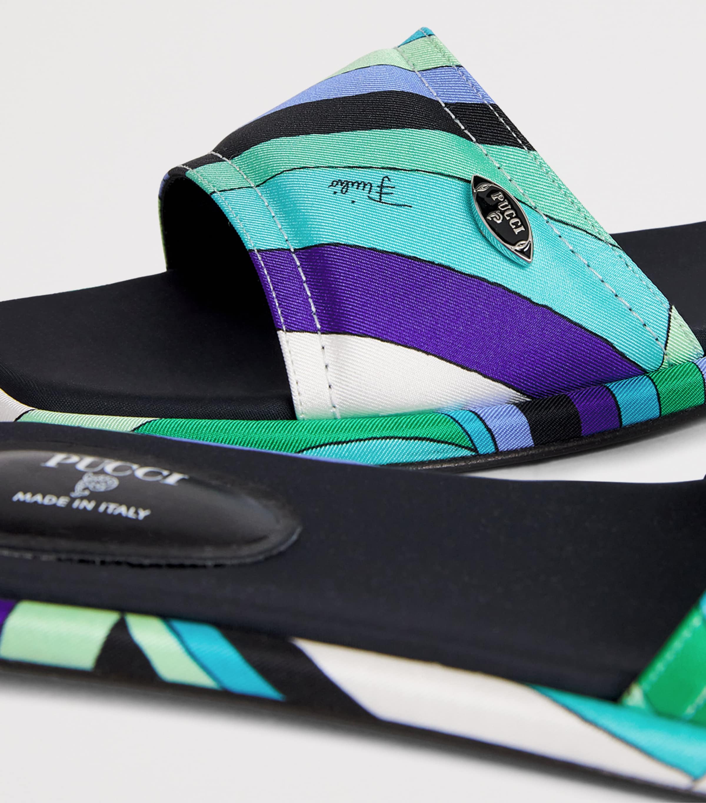 Silk Printed Yummy Slides 059 VERDE/LILLA Image 7