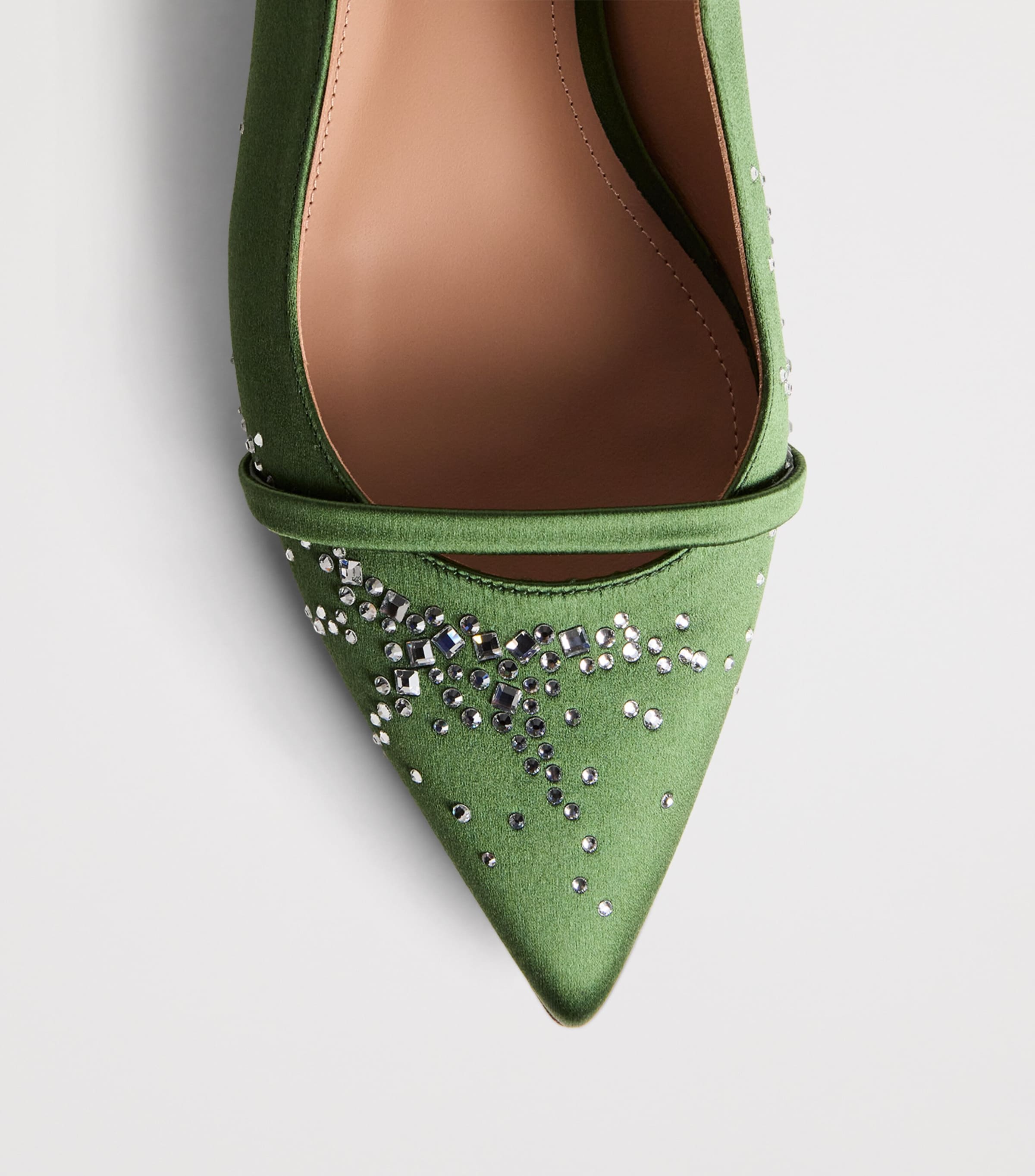 Crystal-Embellished Maureen Mules HARRODS GREEN Image 5