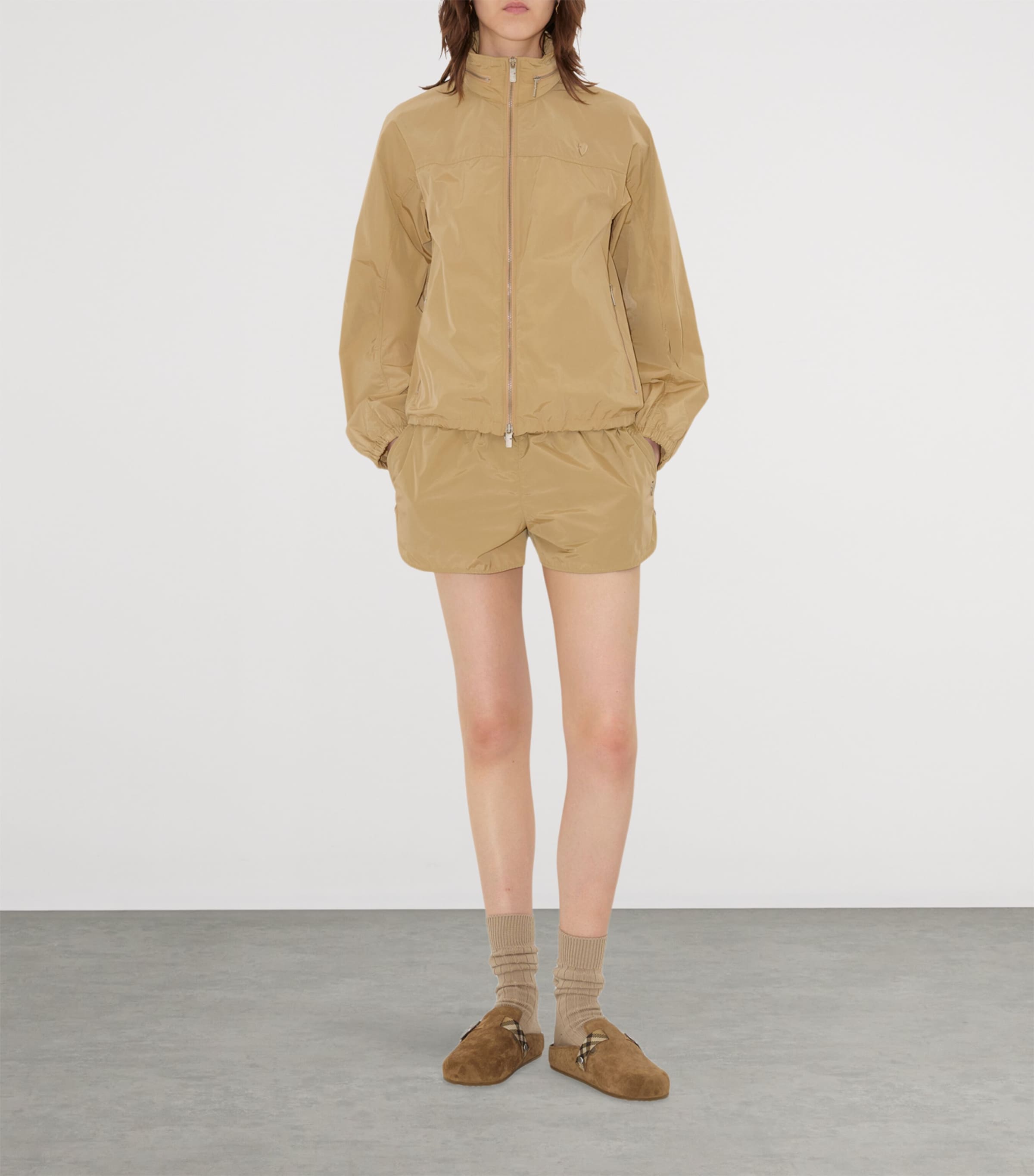 Burberry Suede Check-Trim Urchin Clogs Jute Image 2