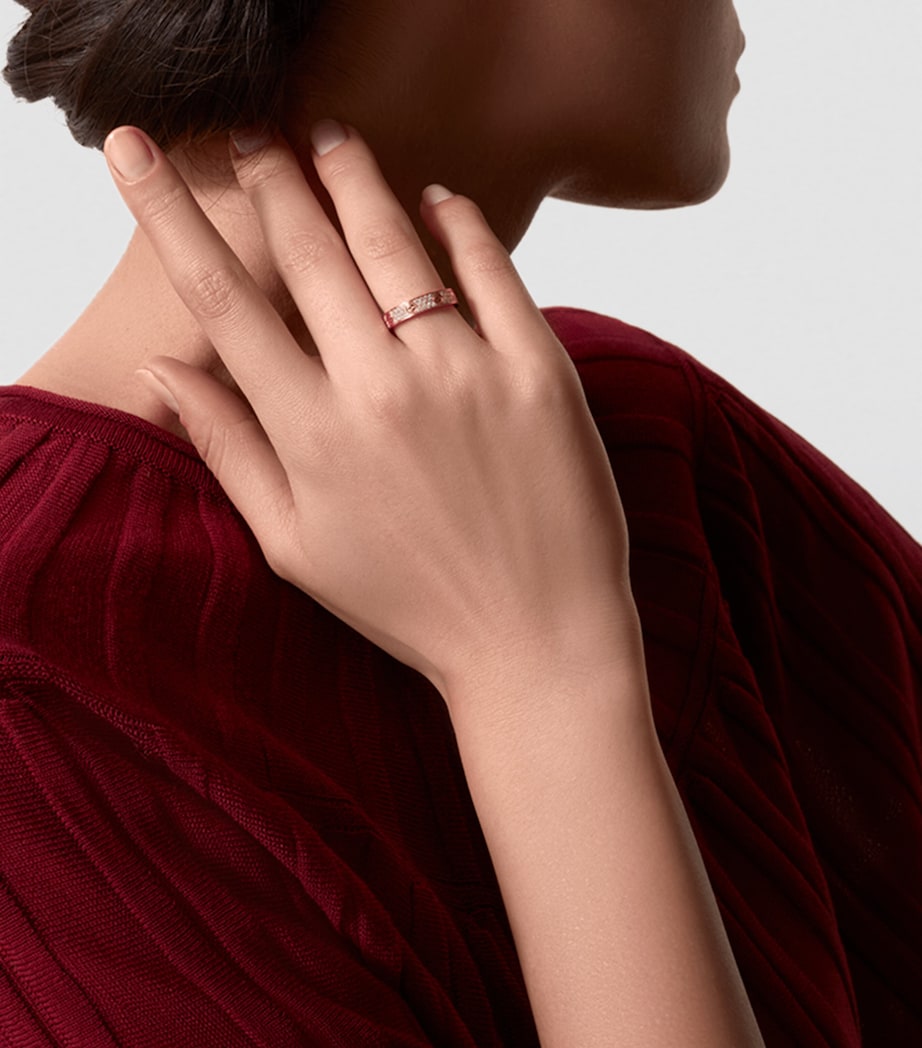 Rose Gold and Diamond-Paved LOVE Wedding Band MULTI Image 9