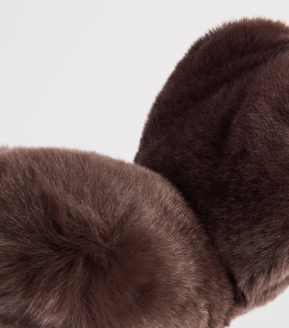 Yves Salomon Enfant Rabbit Fur Knitted Earmuffs Image 3
