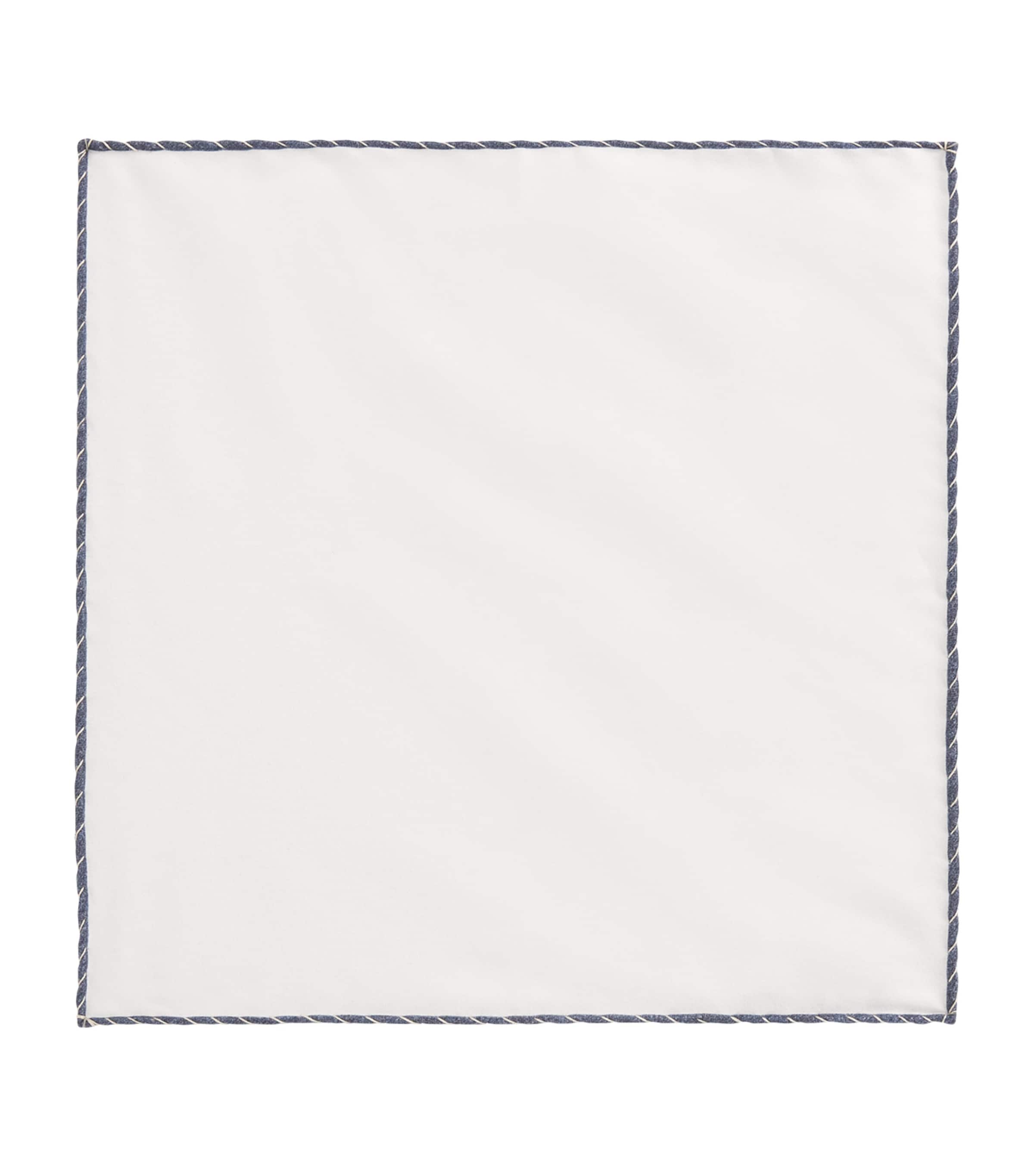 Cotton Pocket Square BIANCO, BLU E SABBIA Image 1