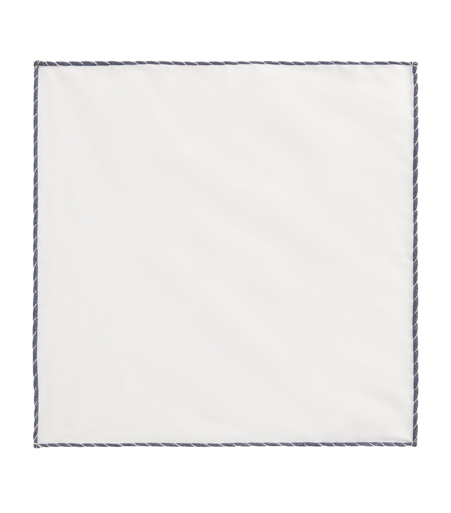 Cotton Pocket Square BIANCO, BLU E SABBIA Image 1
