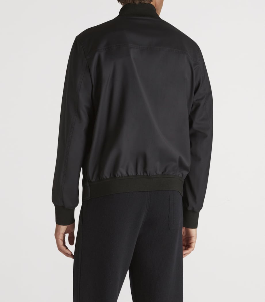 Stretch-Wool Athluxury Bomber Jacket 410NAVY Image 6