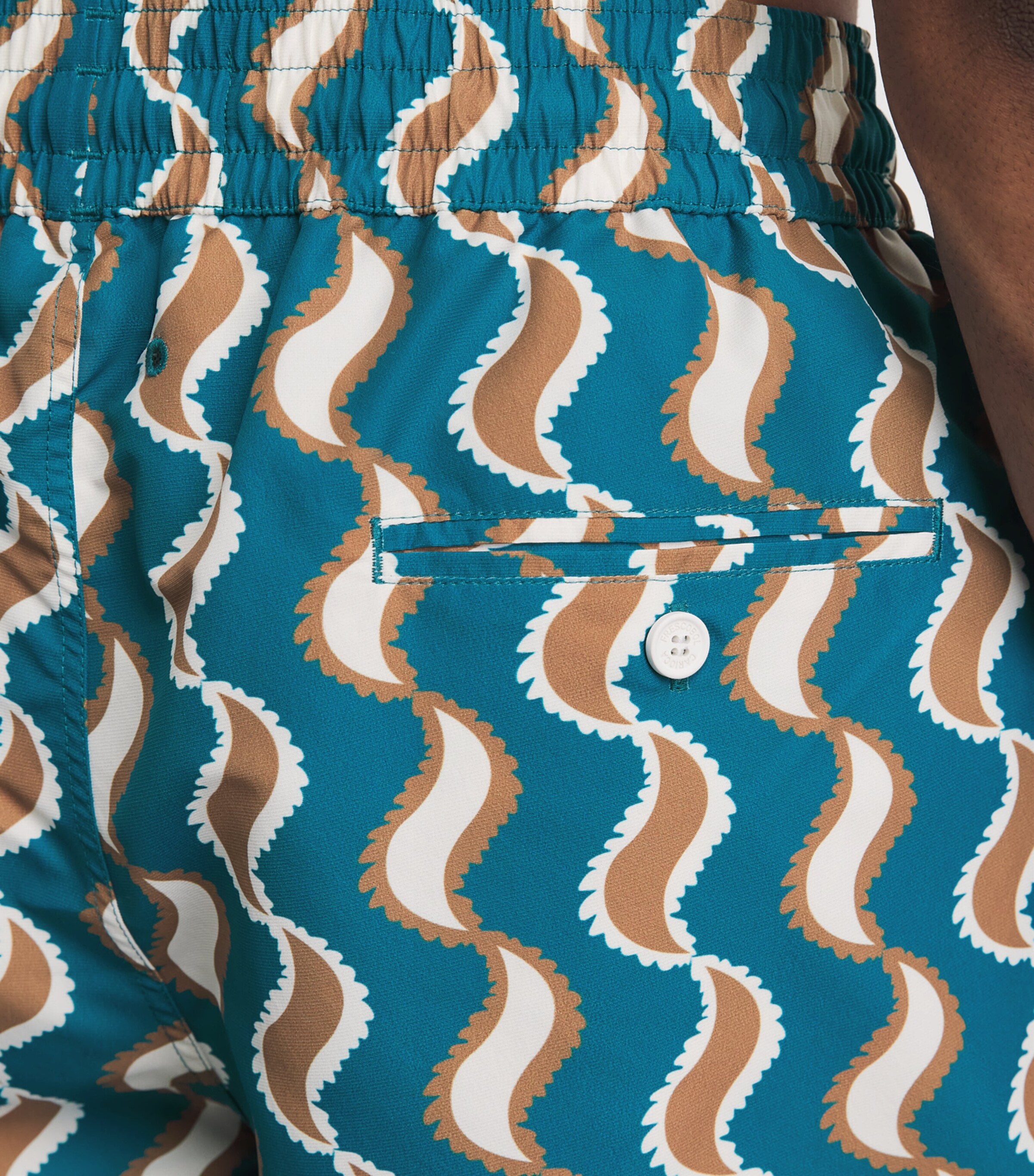 Frescobol Carioca Mens Printed Rio Swim Shorts Teal Image 3