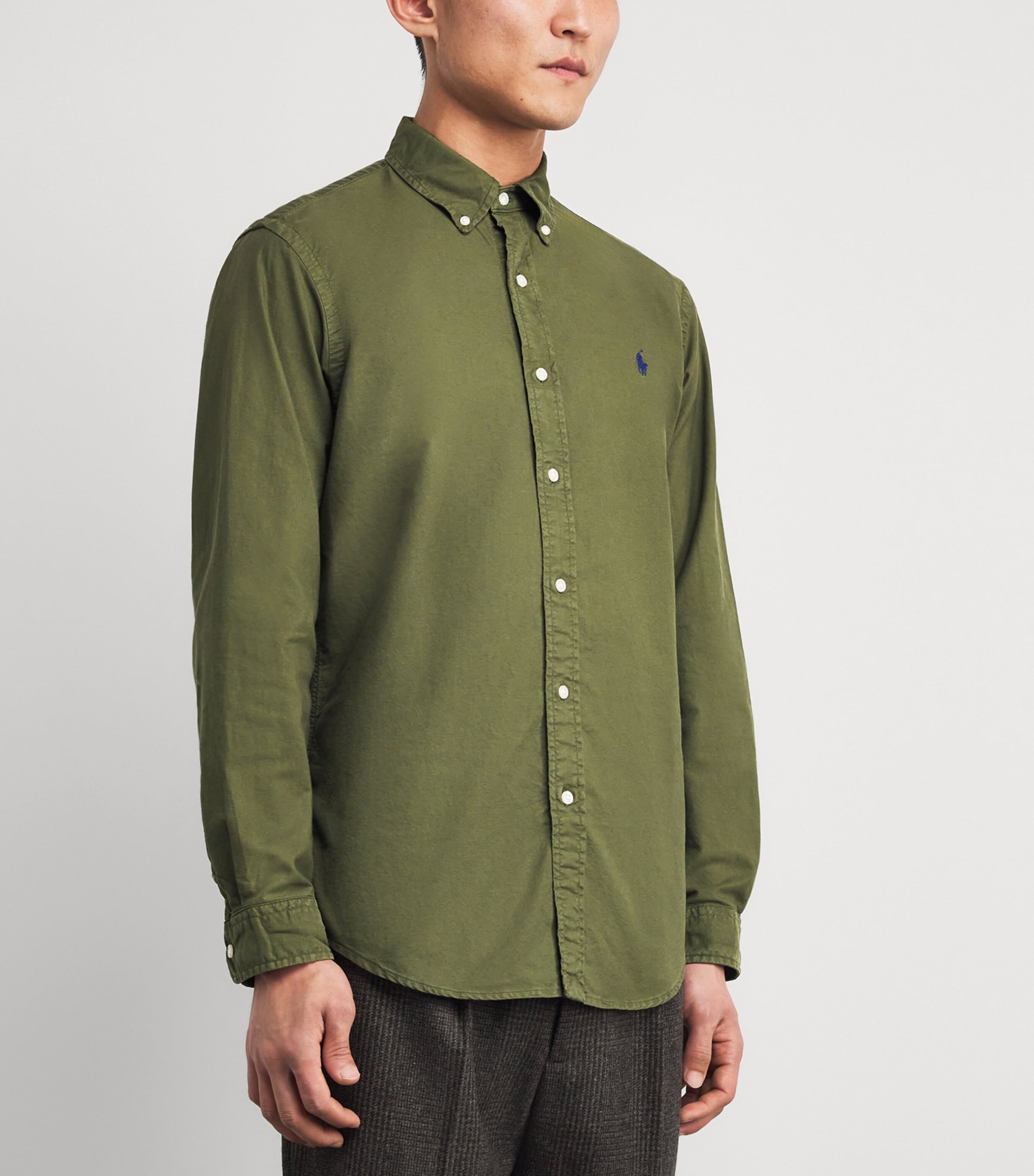 Cotton Custom Fit Oxford Shirt NEW OLIVE Image 3