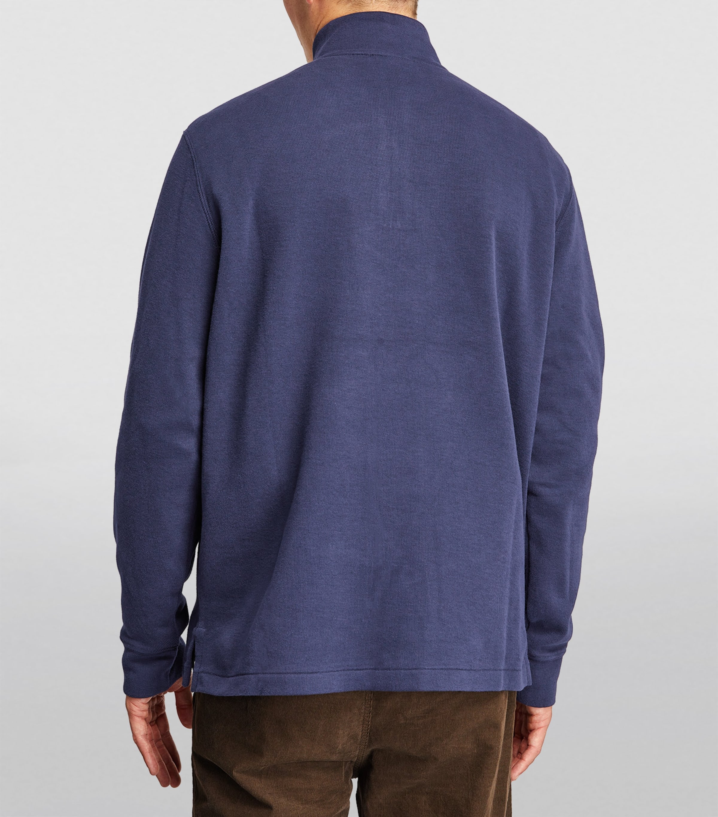 Cotton Quarter-Zip Sweater NAVY Image 4