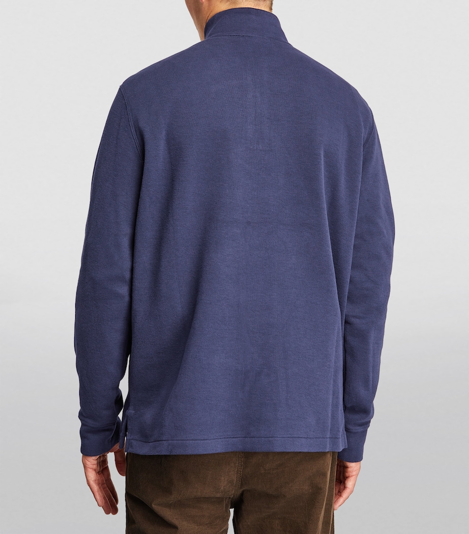 Cotton Quarter-Zip Sweater NAVY Image 4