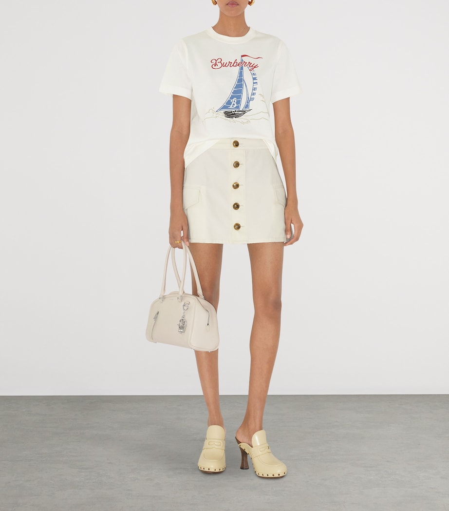 Cotton Sailboat Print T-Shirt CHALK Image 2