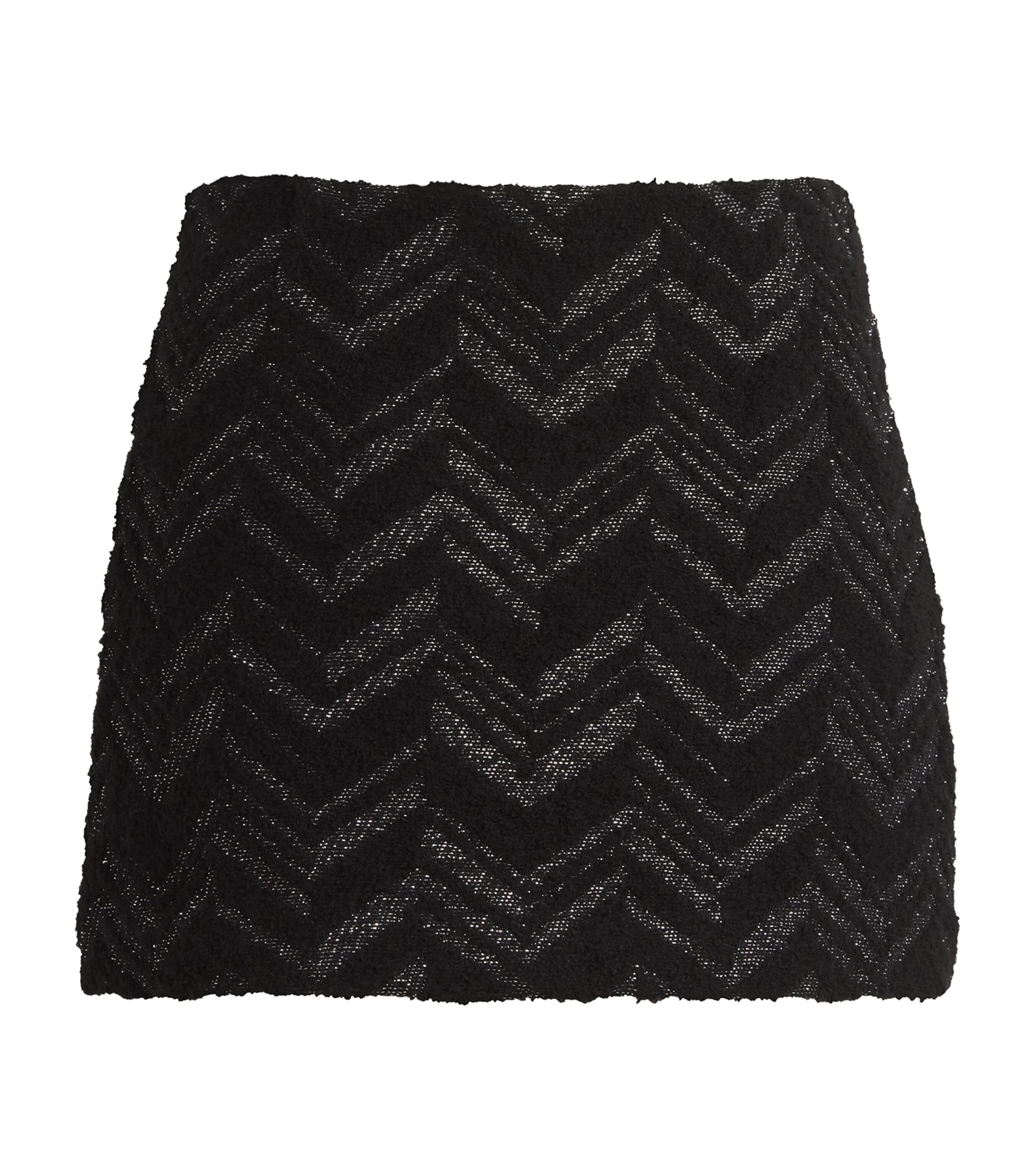 Shop Missoni Chevron Lamé Mini Skirt In Black