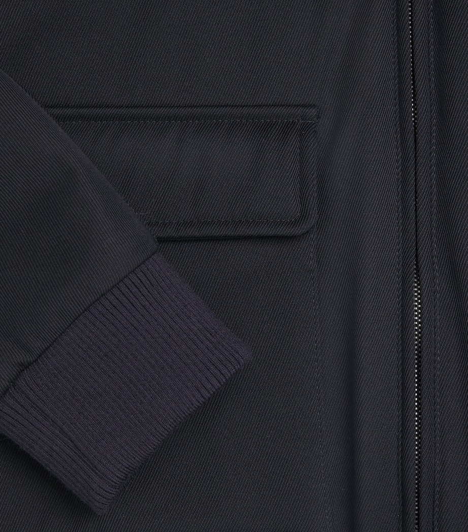 Herno Mens Wool Harrington Jacket Blu Navy Image 6