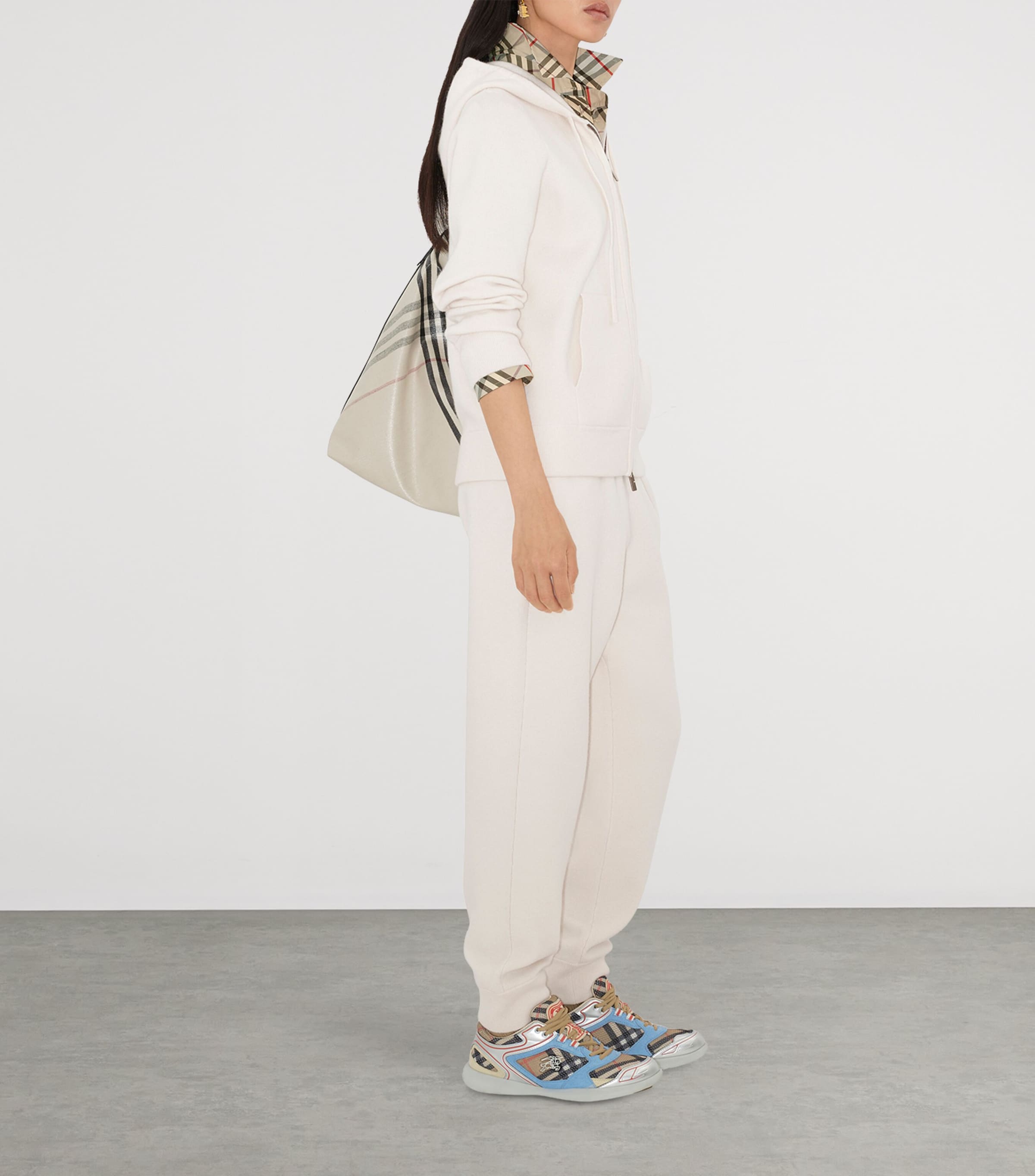 Cashmere-Blend Zip-Up Hoodie CHALK Image 3