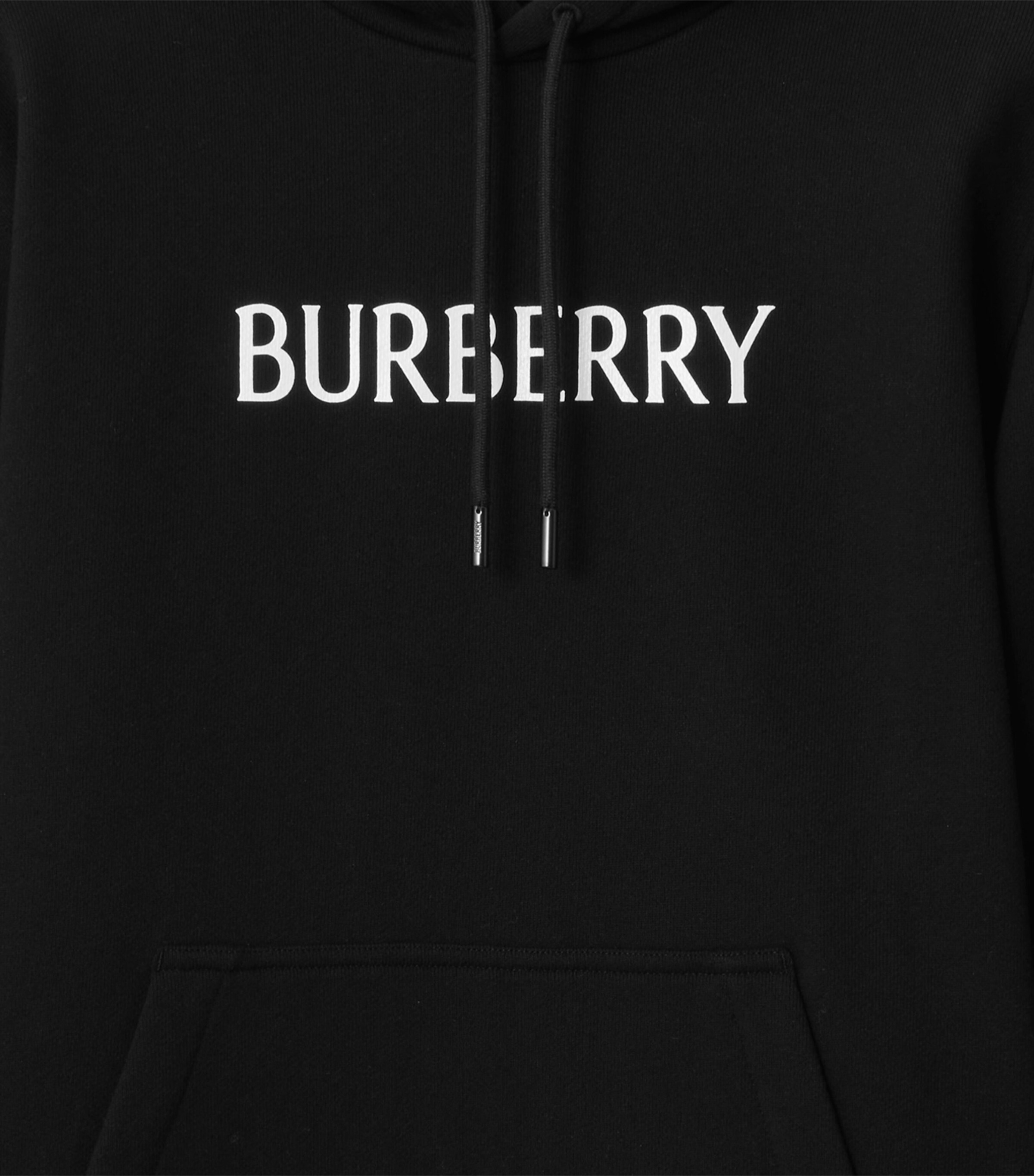 Cotton Logo Slim Hoodie BLACK Image 4