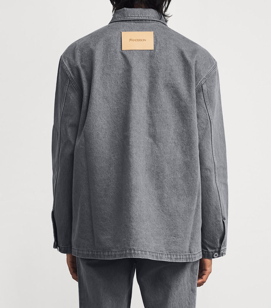 JW Anderson Mens Patch Pocket Rugby Shirt Light Grey Image 4