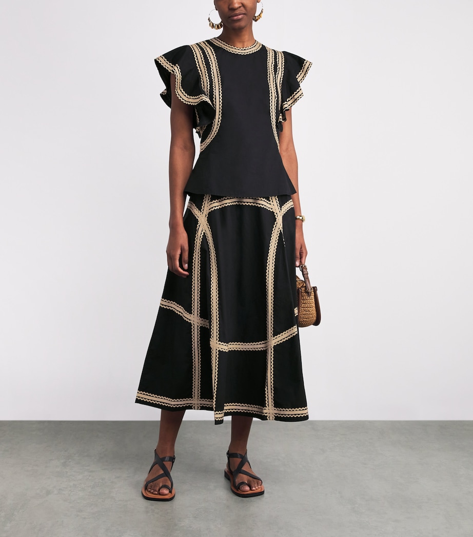 Cotton Norah Midi Skirt NOIR Image 2