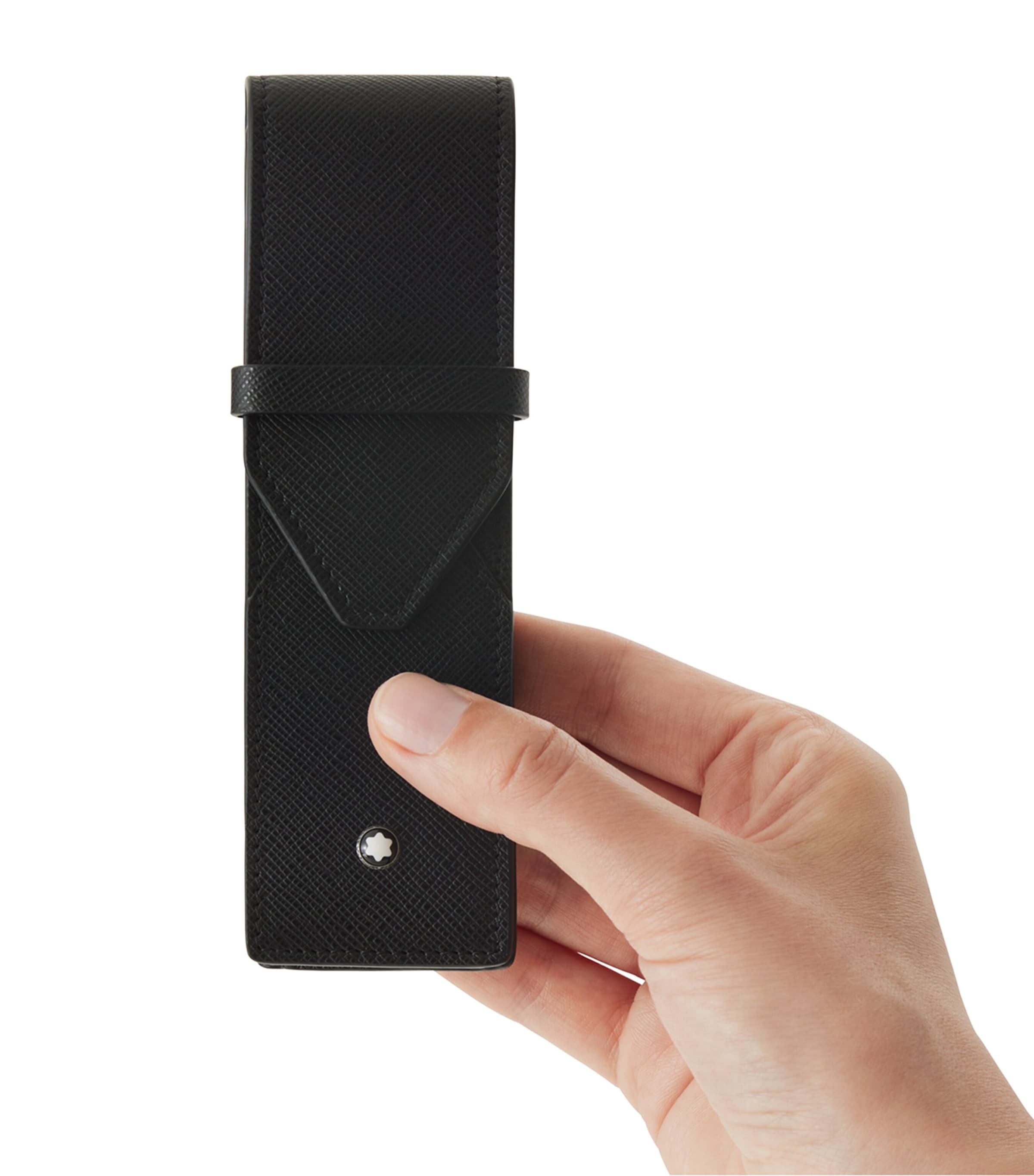 Leather Sartorial 2-Pen Pouch BLACK Image 4