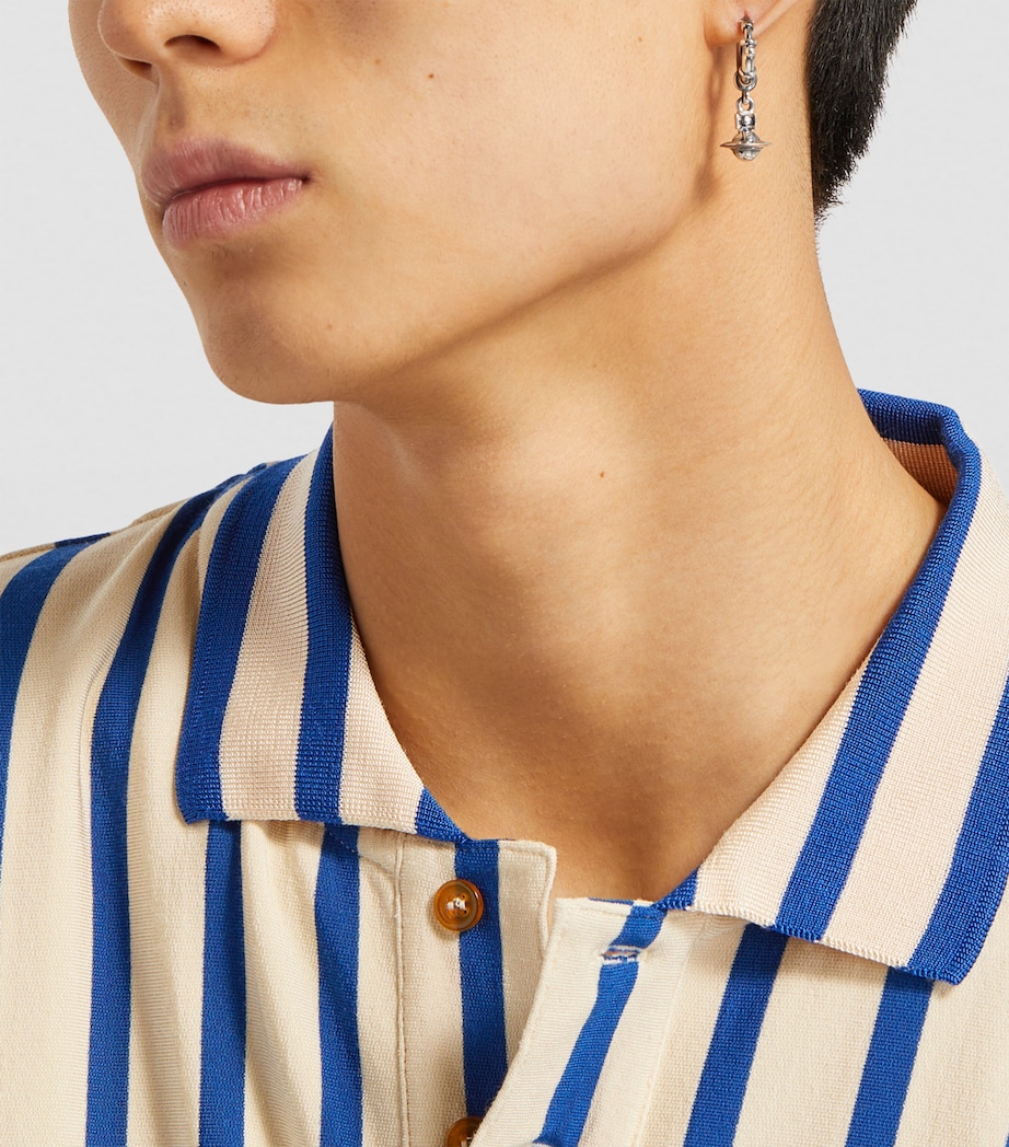 Pauliana Single Hoop Earring Q007- OXI SILVER Image 4