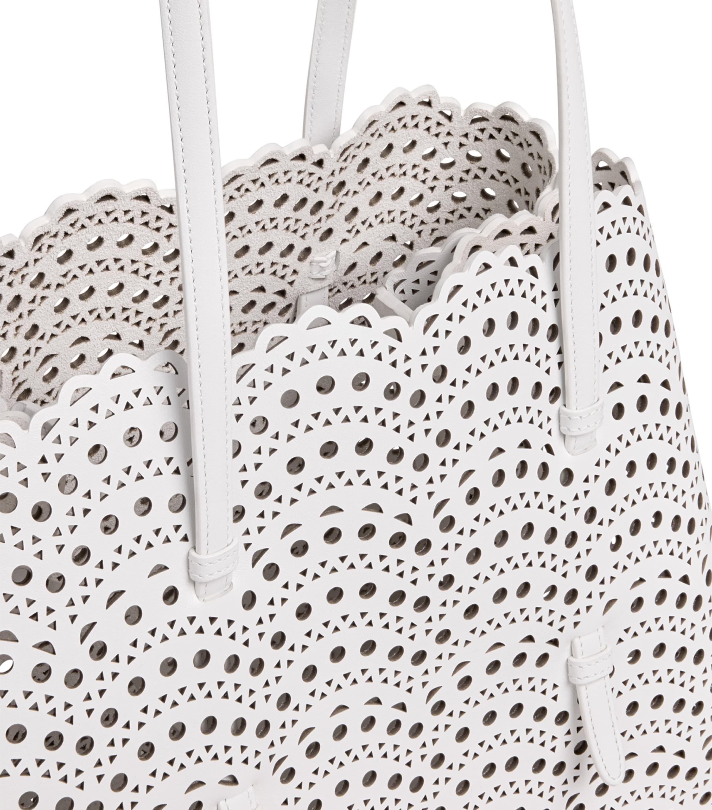 Alaïa Leather Mina Vienne Top Handle Bag Off White Image 3