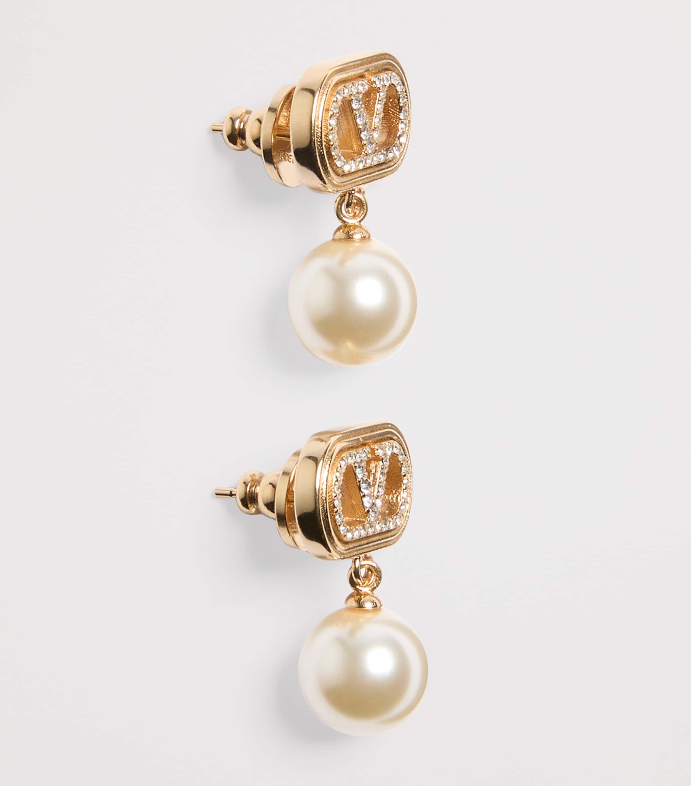 Swarovski Crystal-Embellished Ovalette Logo Earrings CNP Image 3