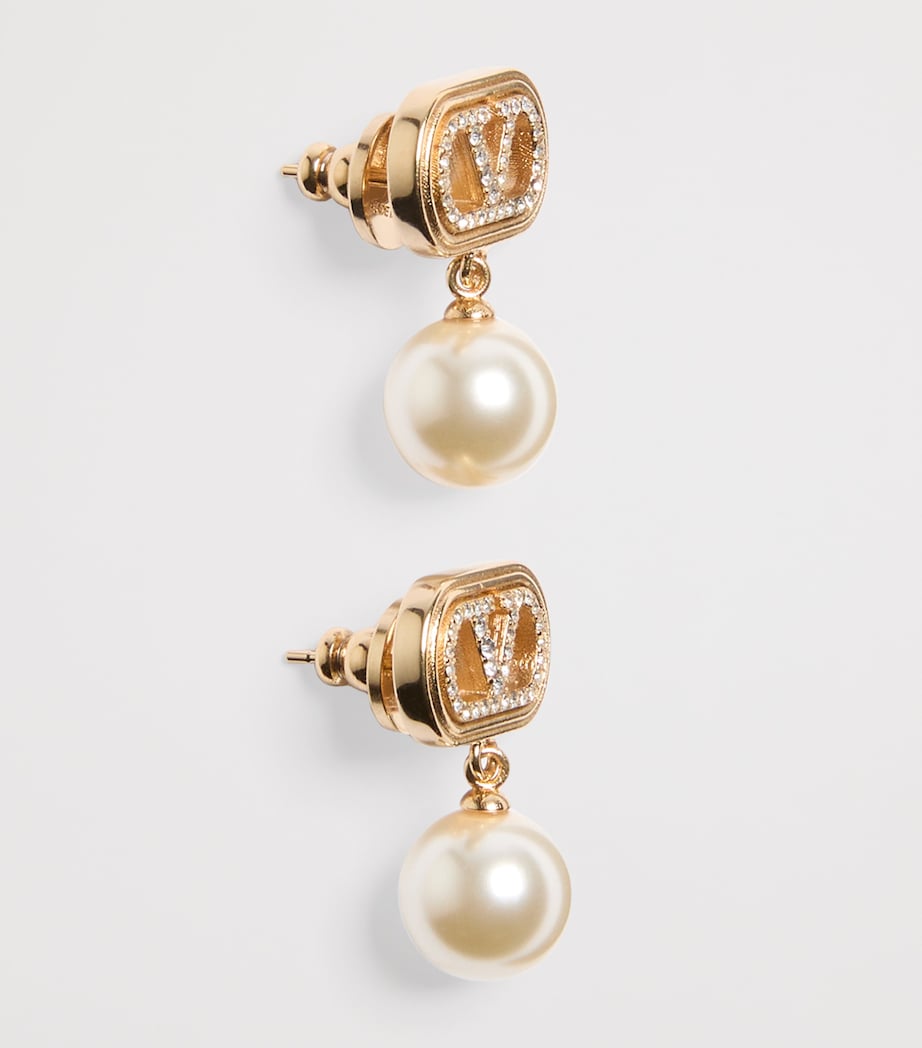 Swarovski Crystal-Embellished Ovalette Logo Earrings CNP Image 3