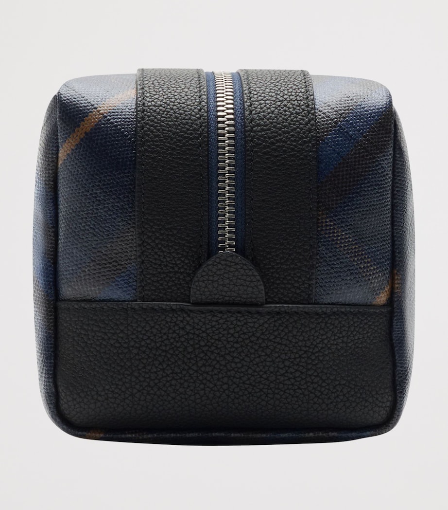 Cotton-Blend Check Travel Pouch MIDNIGHT Image 3