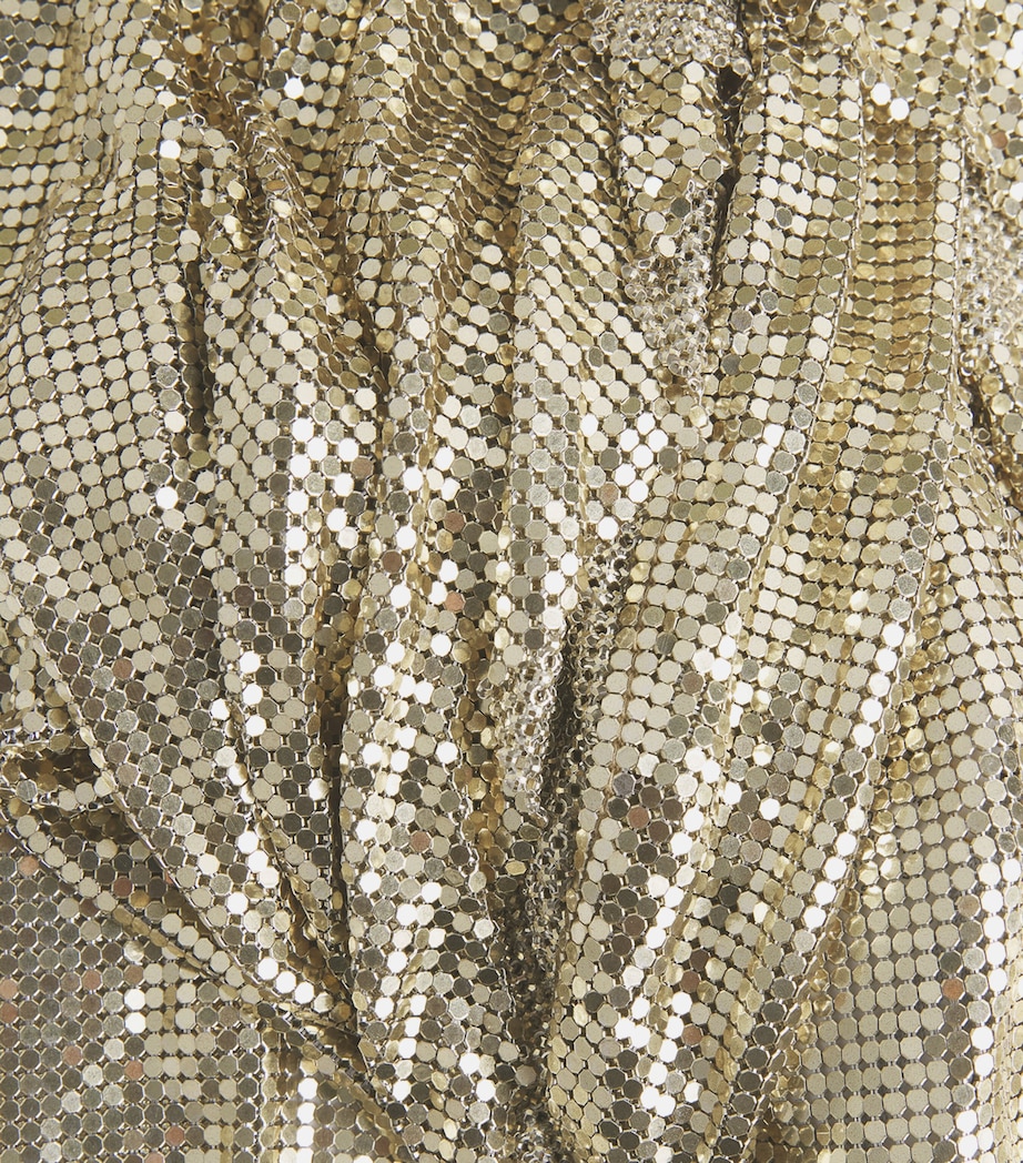 Rabanne Womens Chainmail Draped Blouse Light Gold Image 6