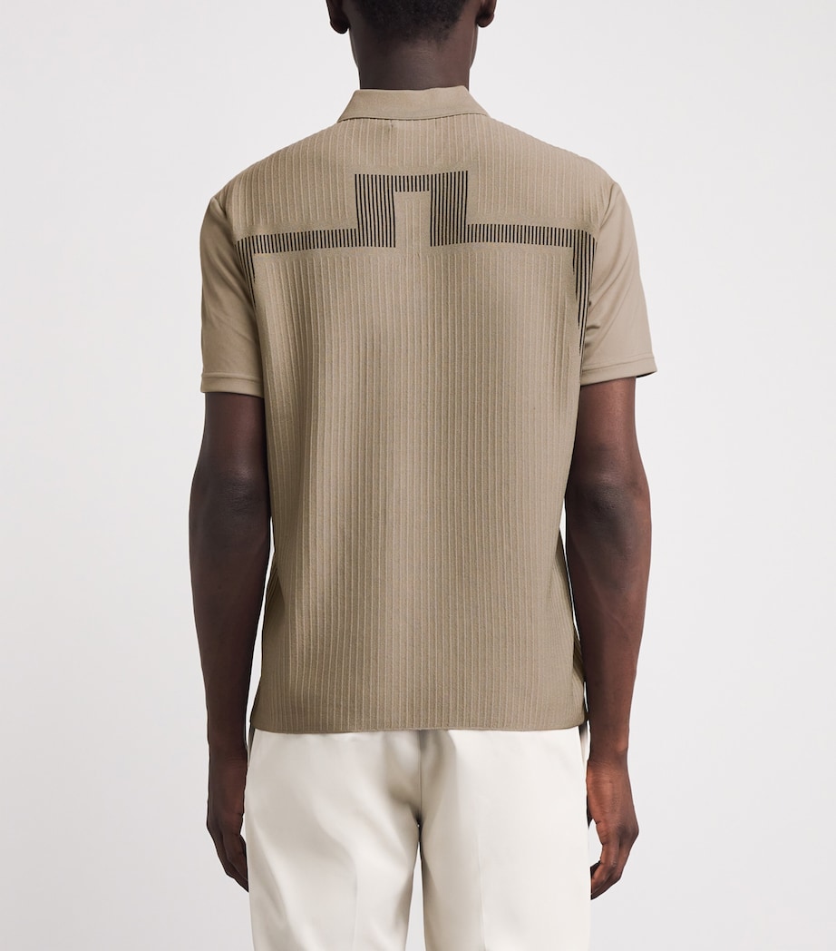 J Lindeberg Mens Knitted Neri Polo Shirt Brindle Image 5