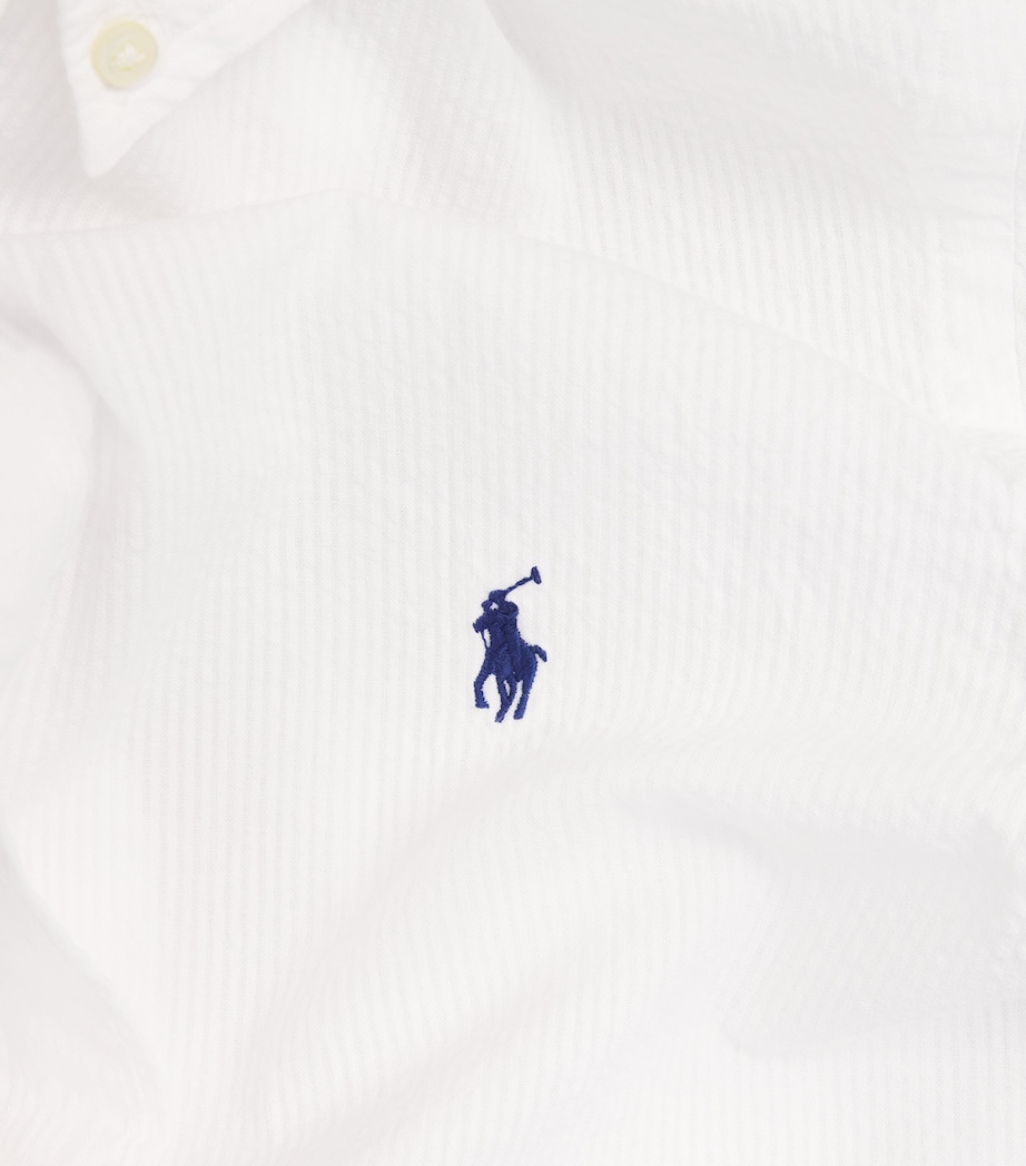 Polo Ralph Lauren Mens Seersucker Cotton Custom Fit Shirt White Image 6