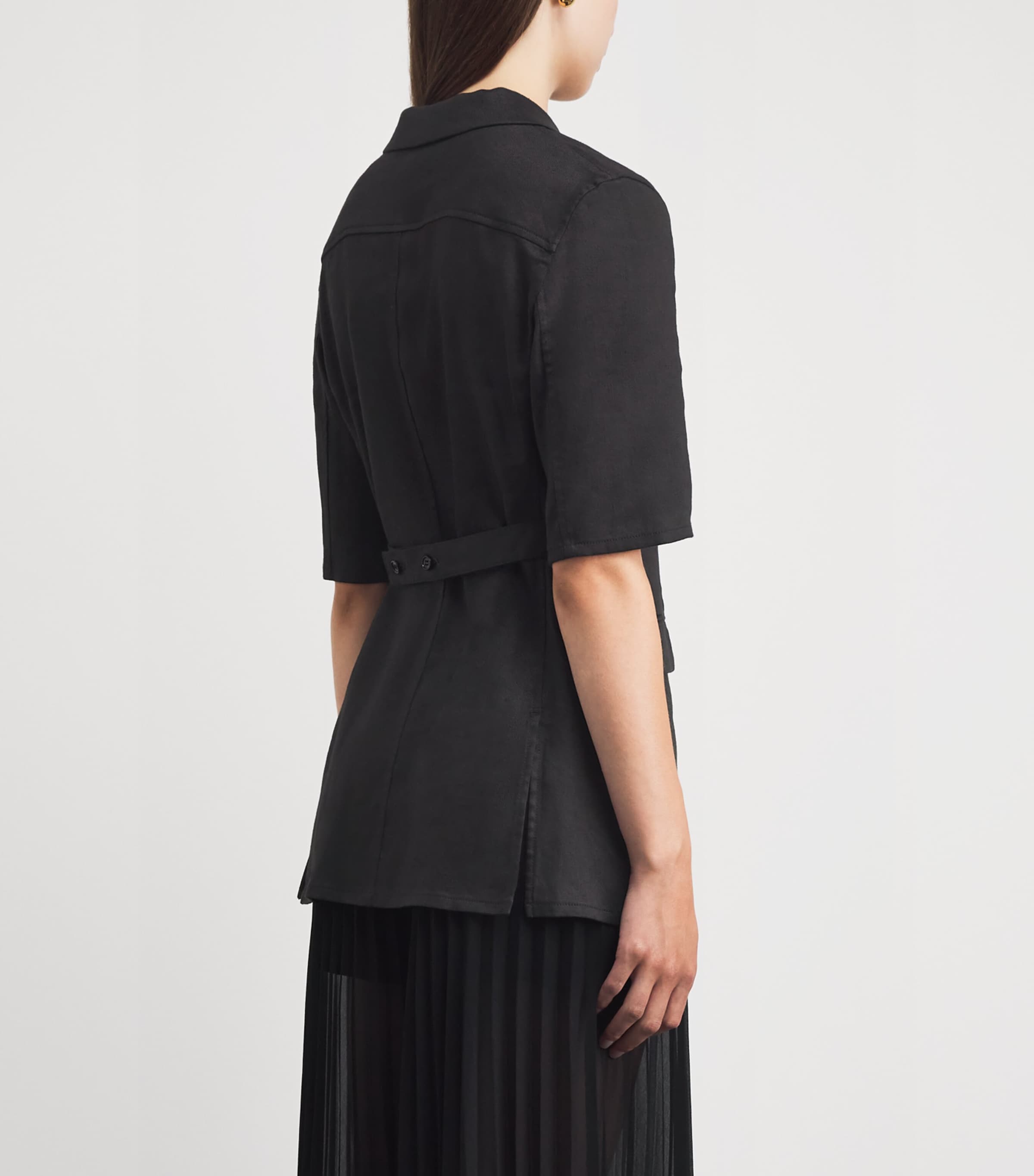 Theory Black Linen-Blend Blazer | Harrods US