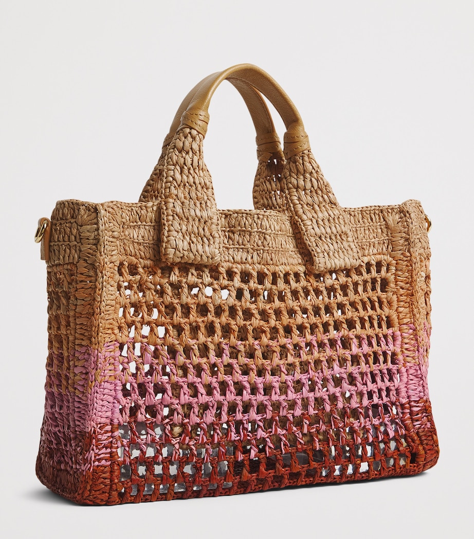 Chloé Small Raffia Summer Banana East-West Tote Bag Bleached Brown Image 2
