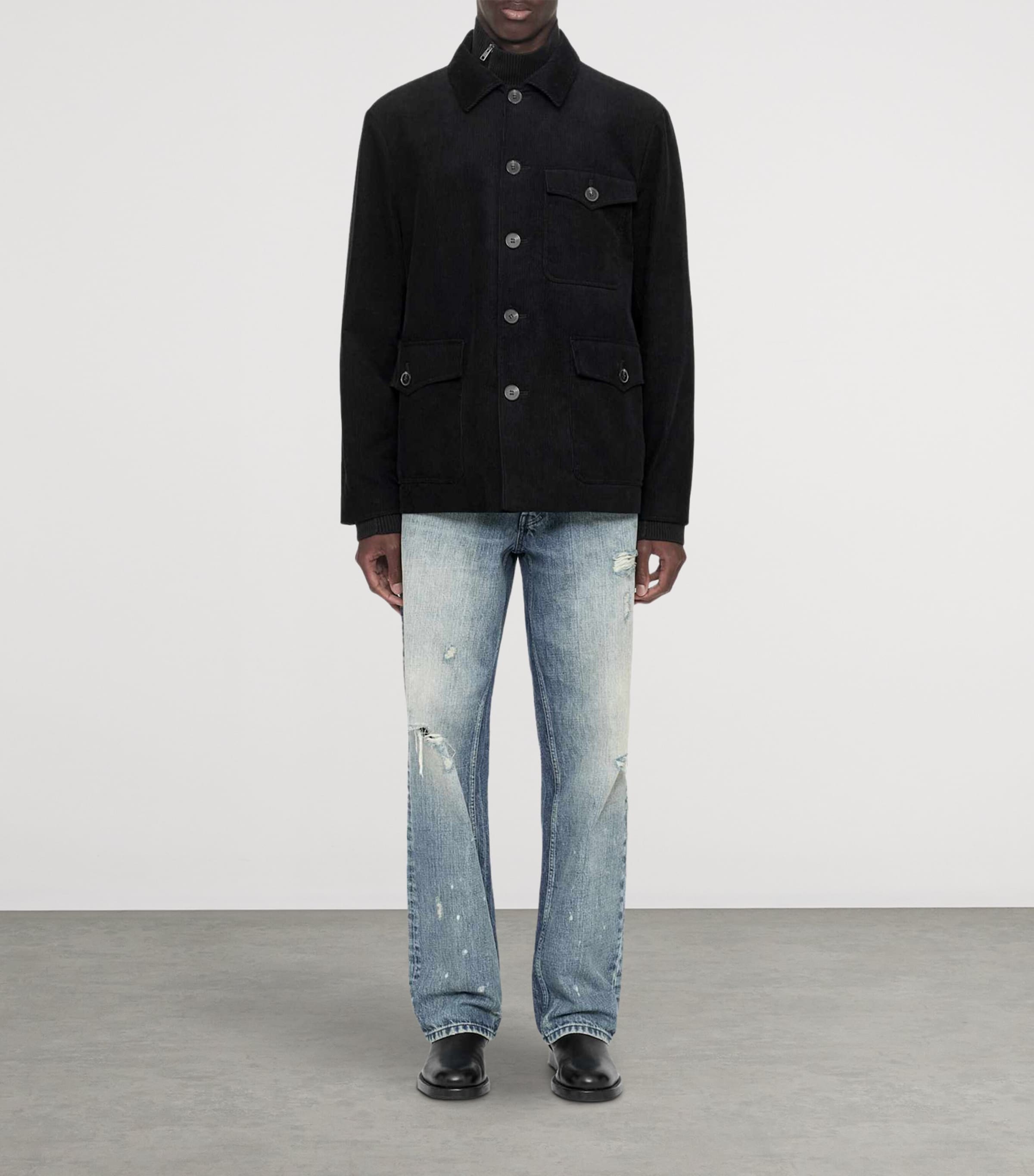 AllSaints Mens Courduroy Eden Jacket Black Image 2