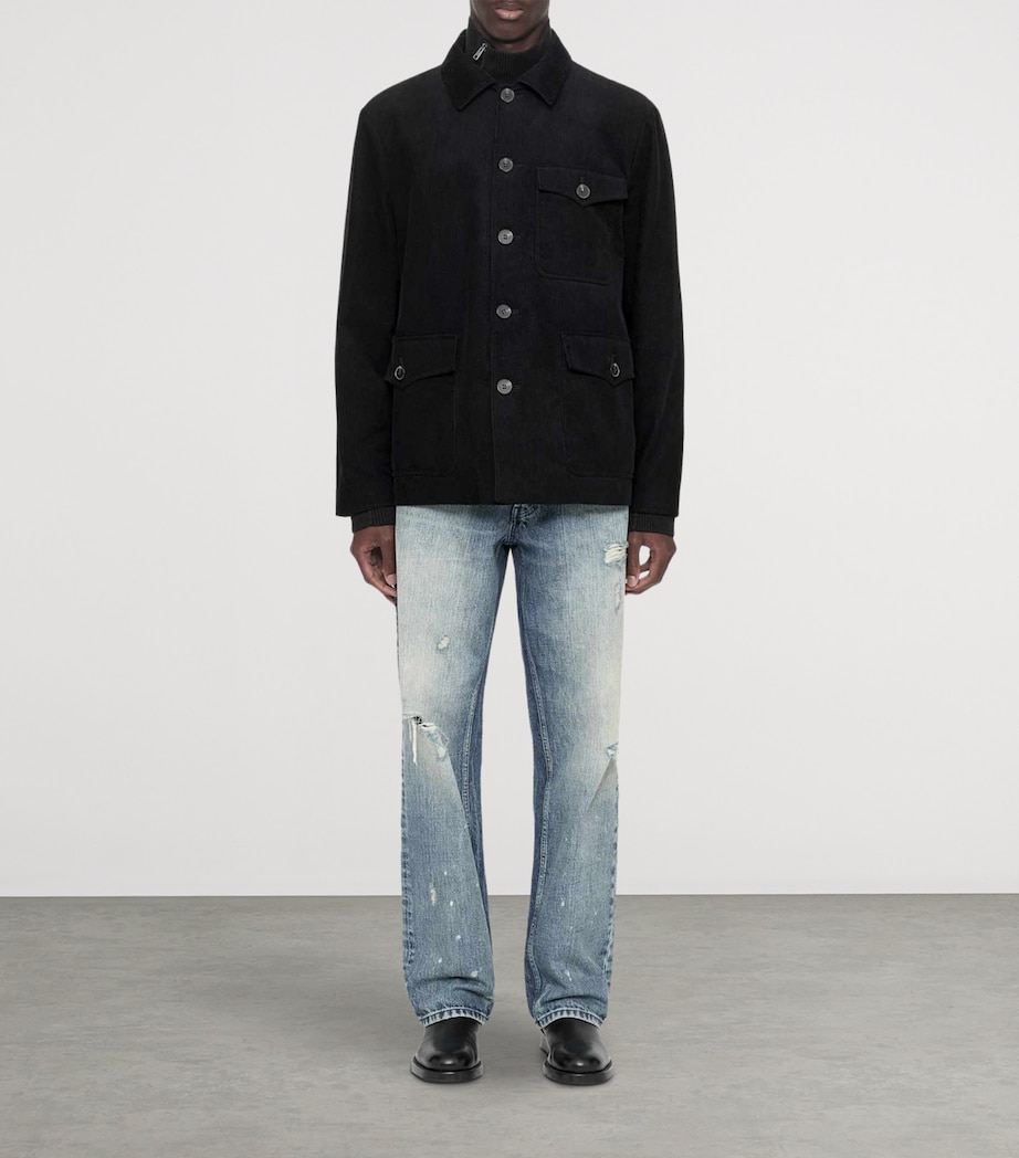 AllSaints Mens Courduroy Eden Jacket Black Image 2