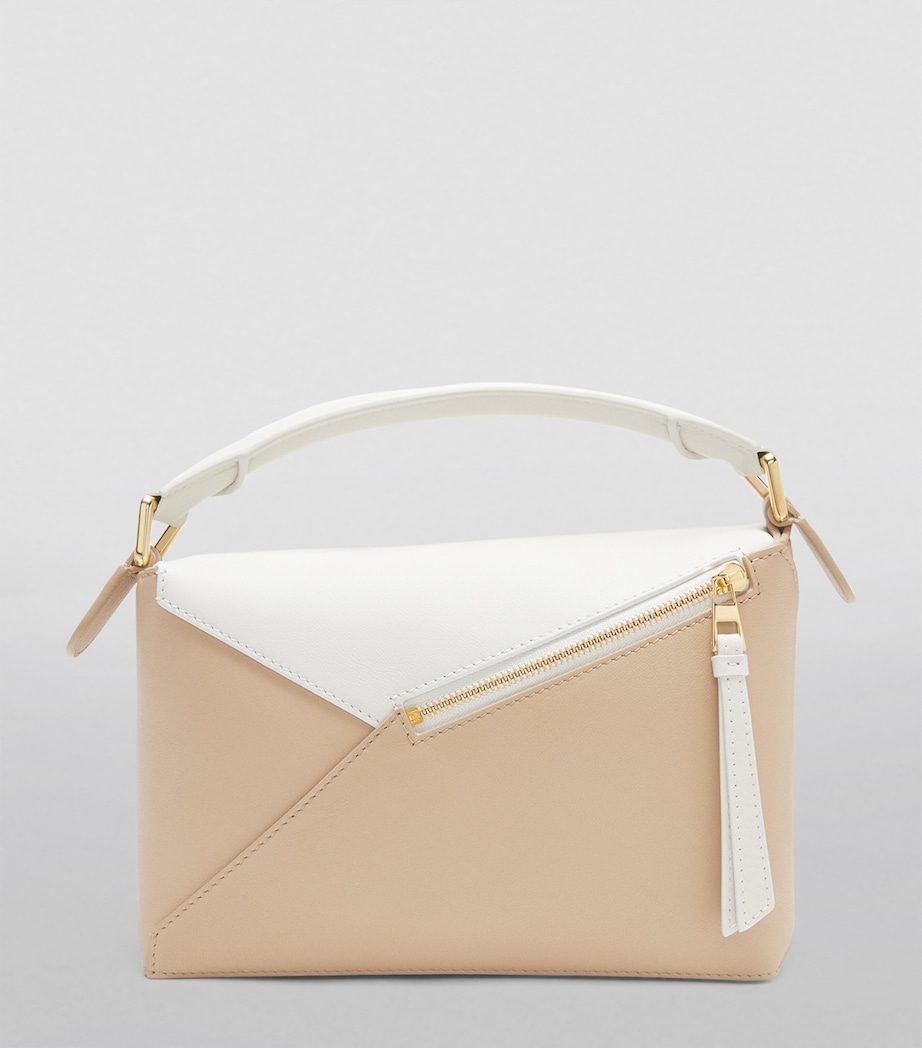 LOEWE Small Leather Puzzle Top-Handle Bag Soft White/paper Image 4