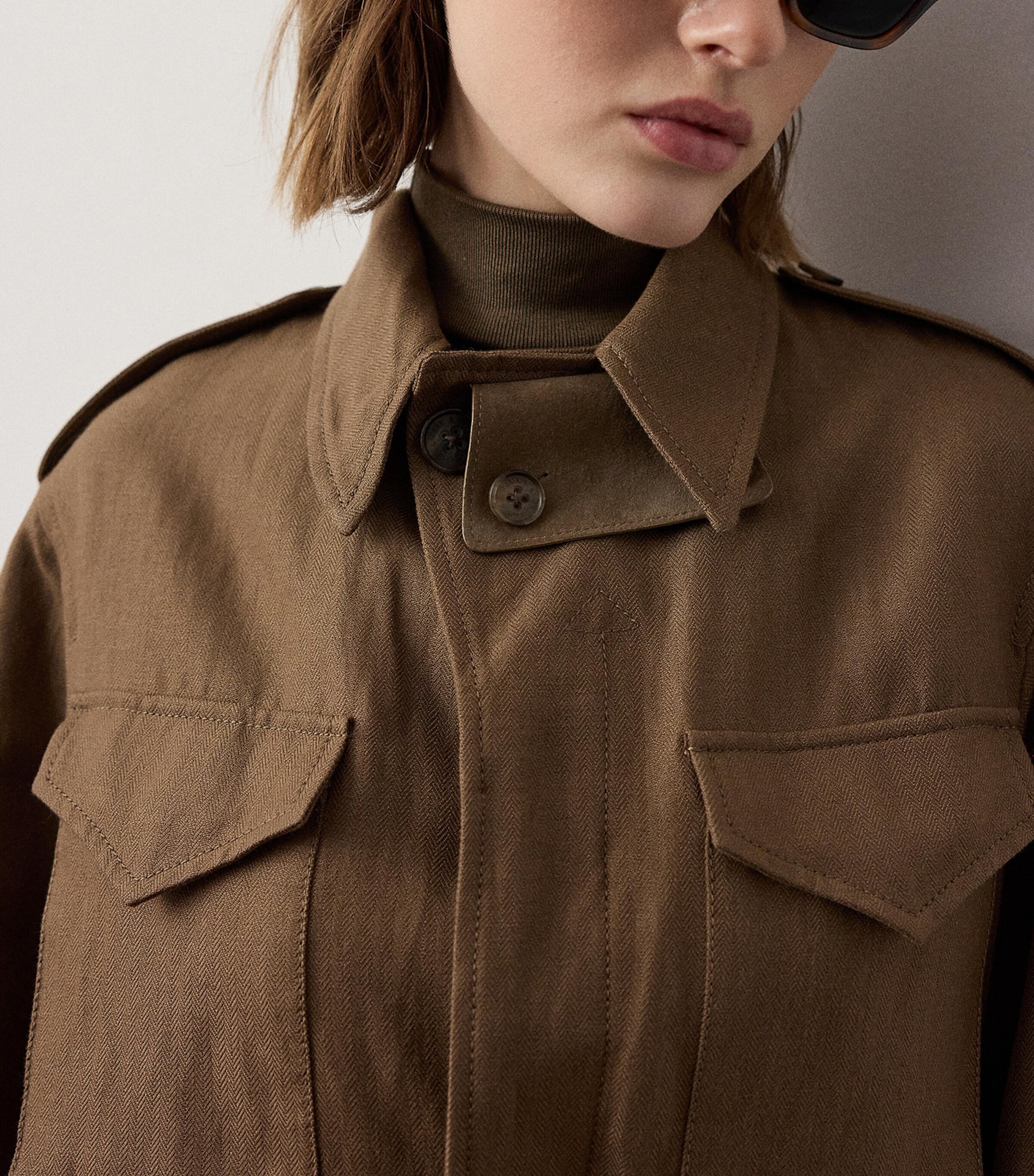 Ralph Lauren Collection Womens Cashmere-Linen Milton Field Jacket Portobello Image 5