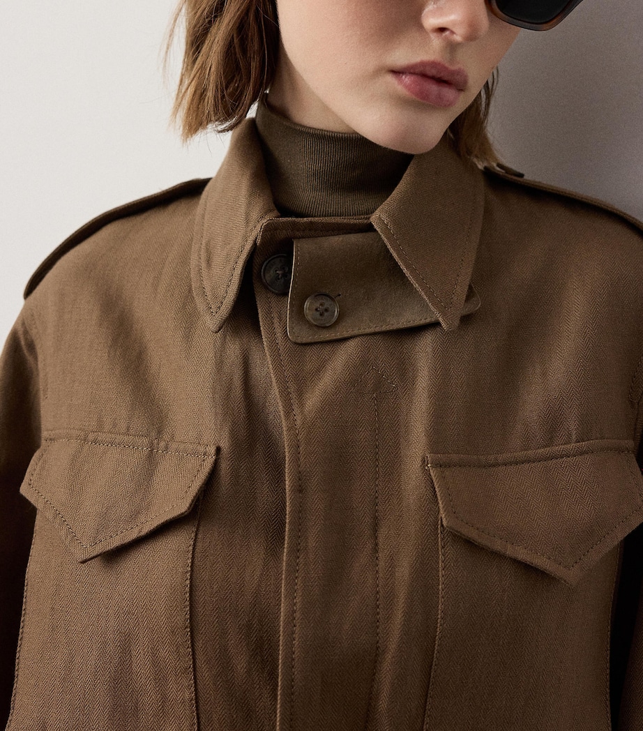 Ralph Lauren Collection Womens Cashmere-Linen Milton Field Jacket Portobello Image 5