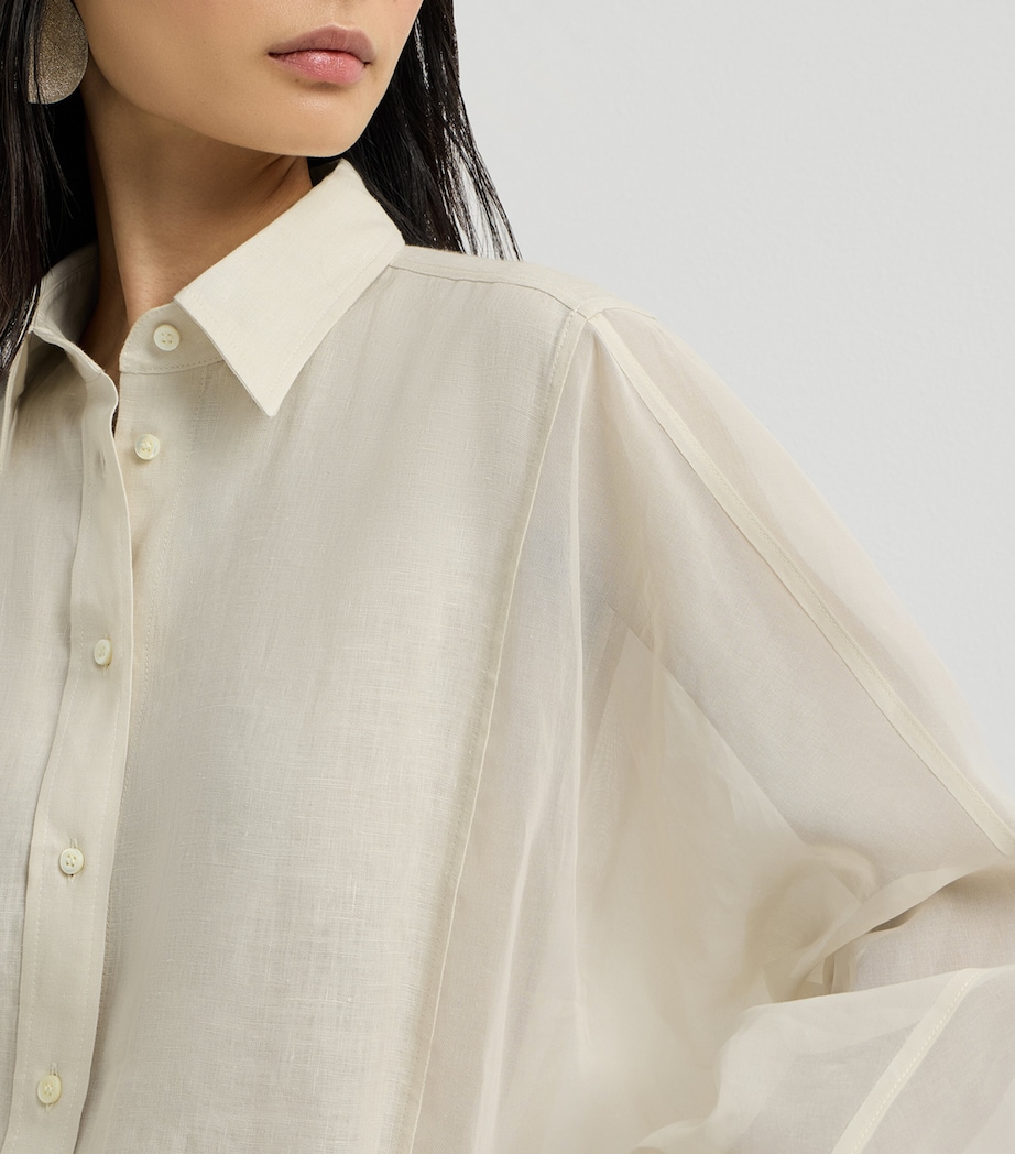 Brunello Cucinelli Womens Linen Organza Shirt Image 6