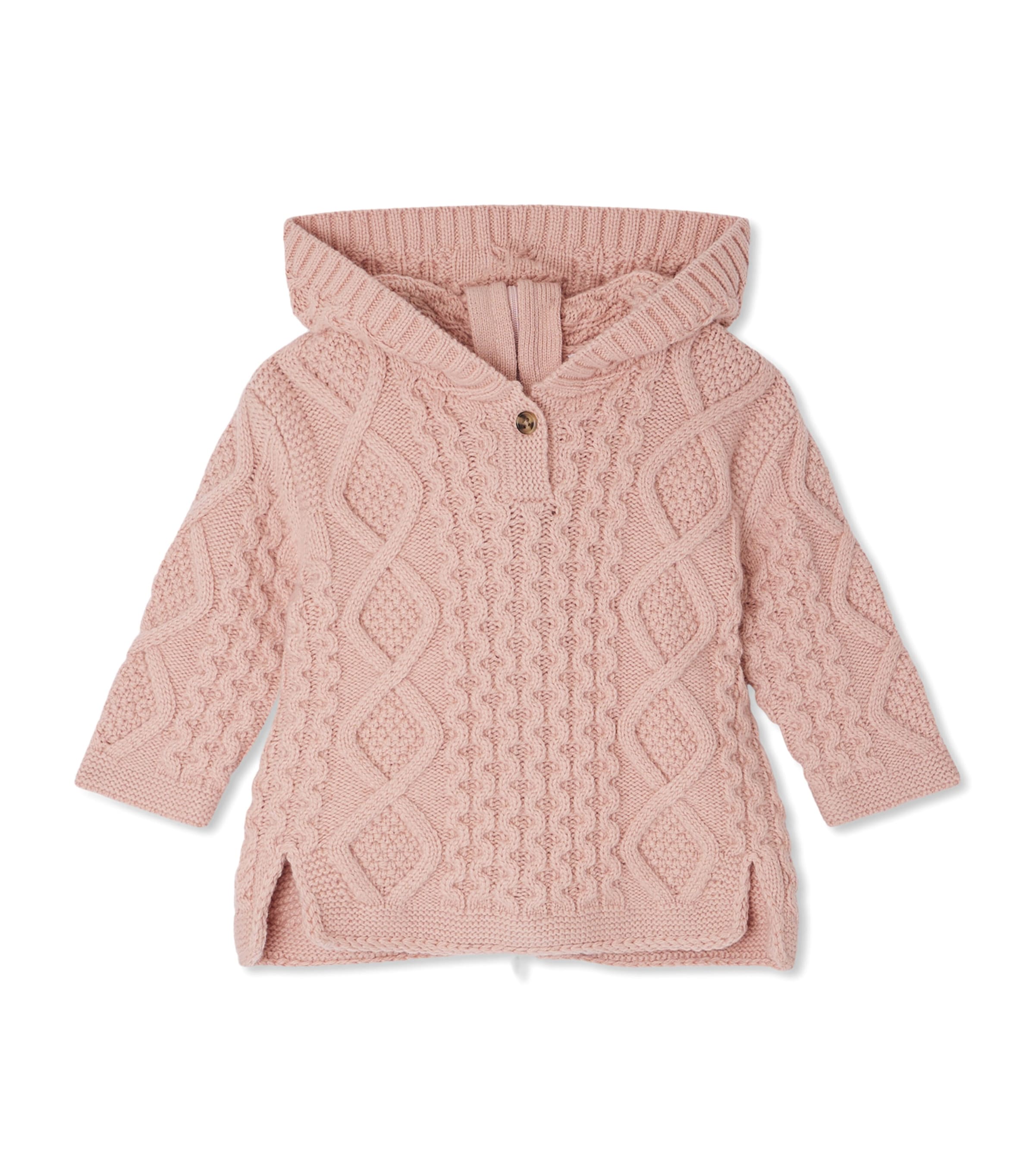 Bonpoint Wool-blend Tainy Hooded Sweater In Pink